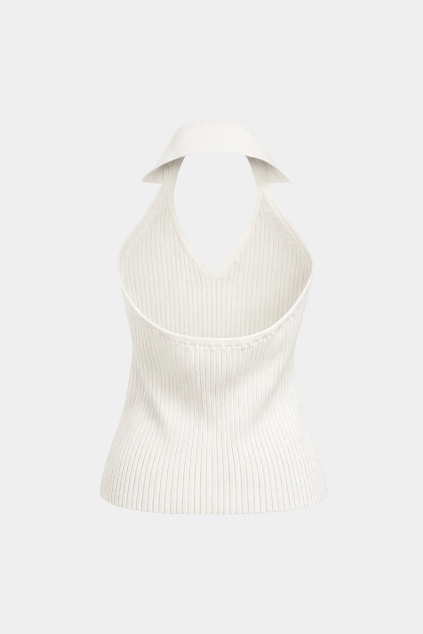 Costas da regata polo em tricot off white Mavi Gaia com modelagem ajustada