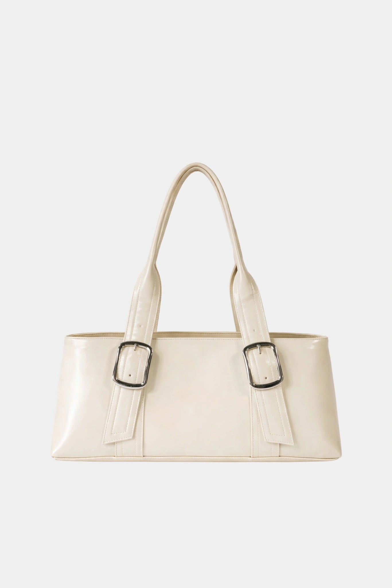 Bolsa Paloma Gaia off white com alças duplas ajustáveis e acabamento liso