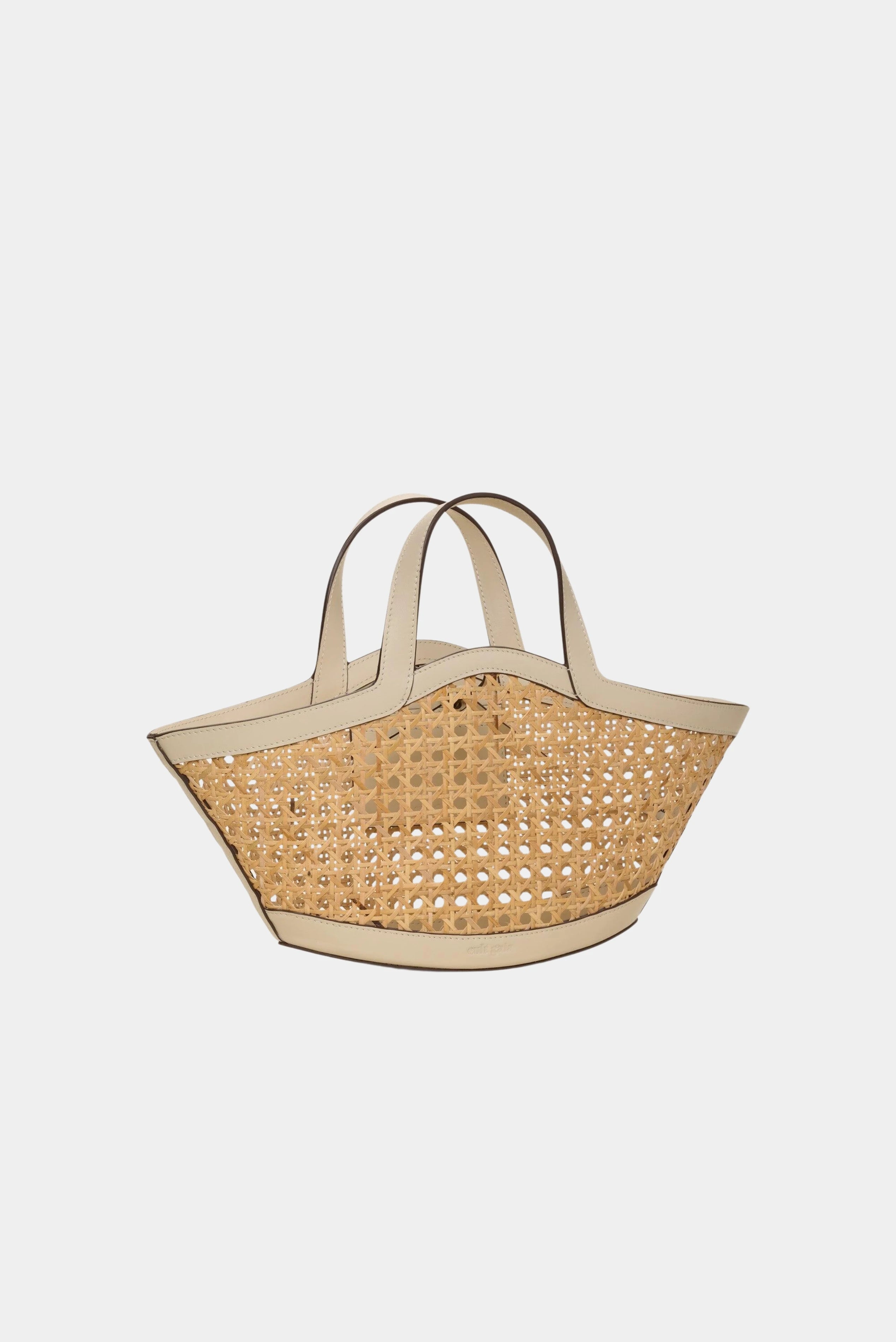 Bolsa Mini Yara Tote Cult Gaia em ráfia natural com design estruturado