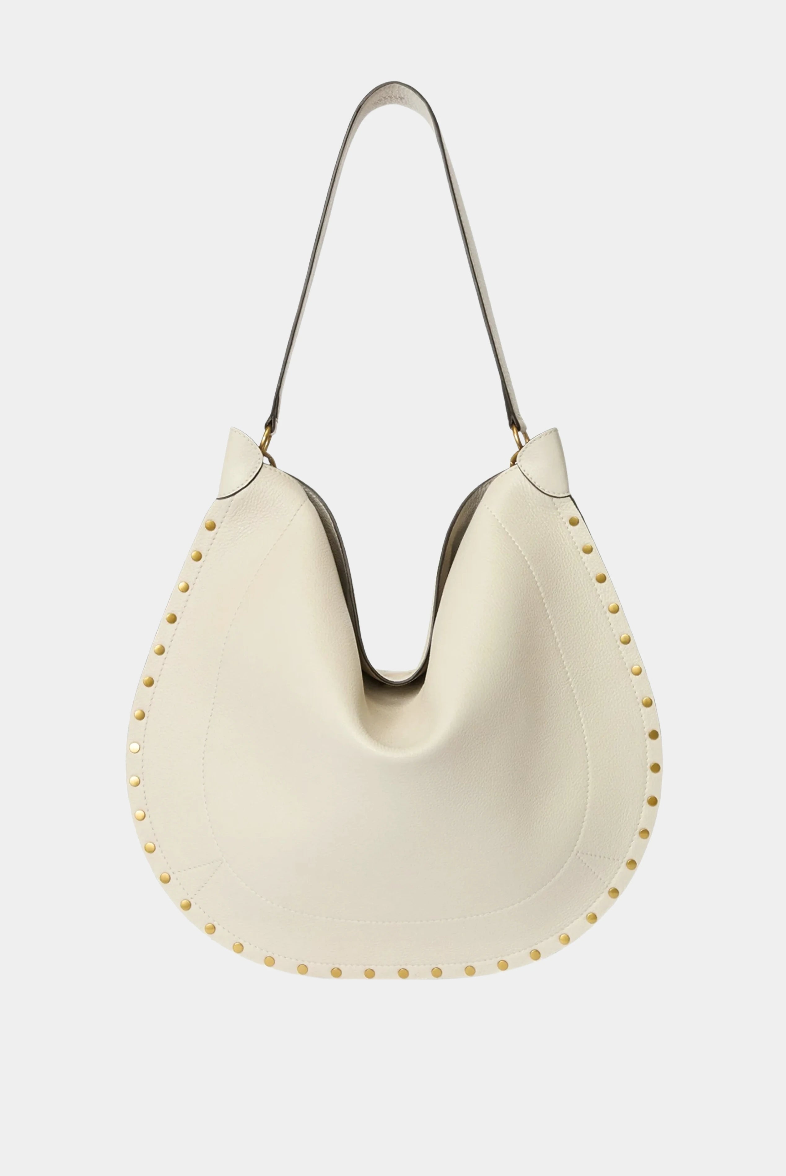 Vista traseira da bolsa hobo Isabel Marant Oskan em couro off white