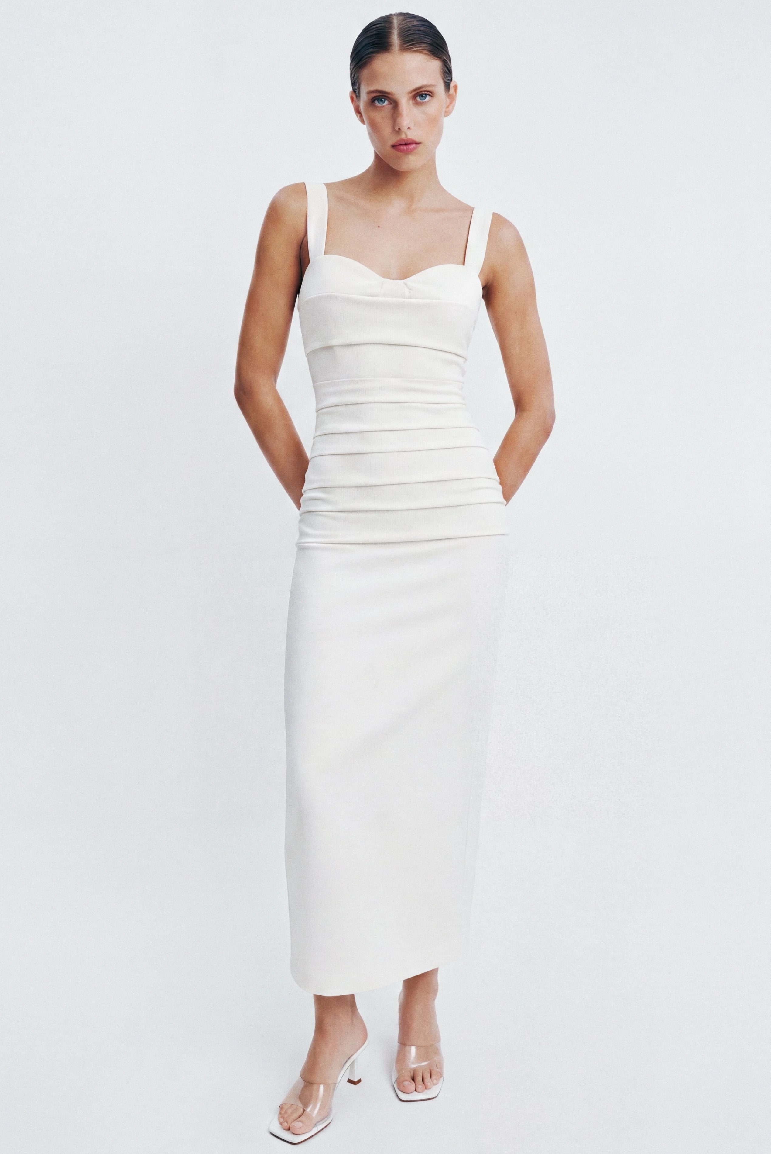Vestido Midi Drapeado Victoria
