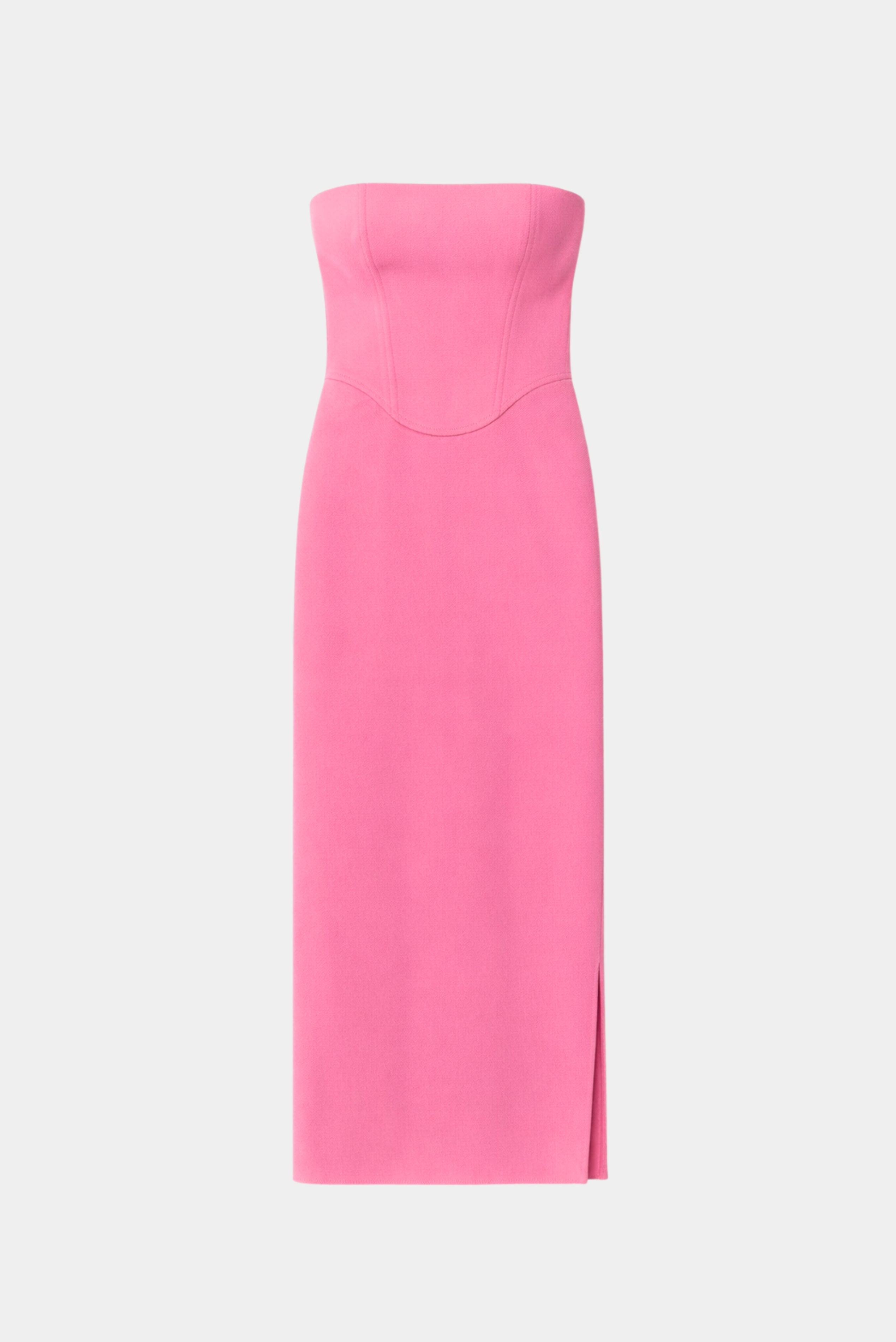Vestido Midi Dani Fabulous rosa tomara que caia com recortes estruturados e fenda lateral