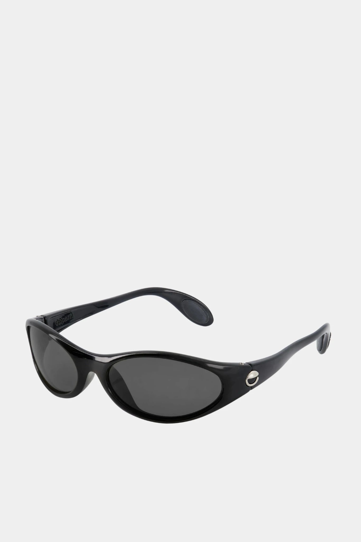 Óculos de sol oval preto Coperni com acabamento brilhante