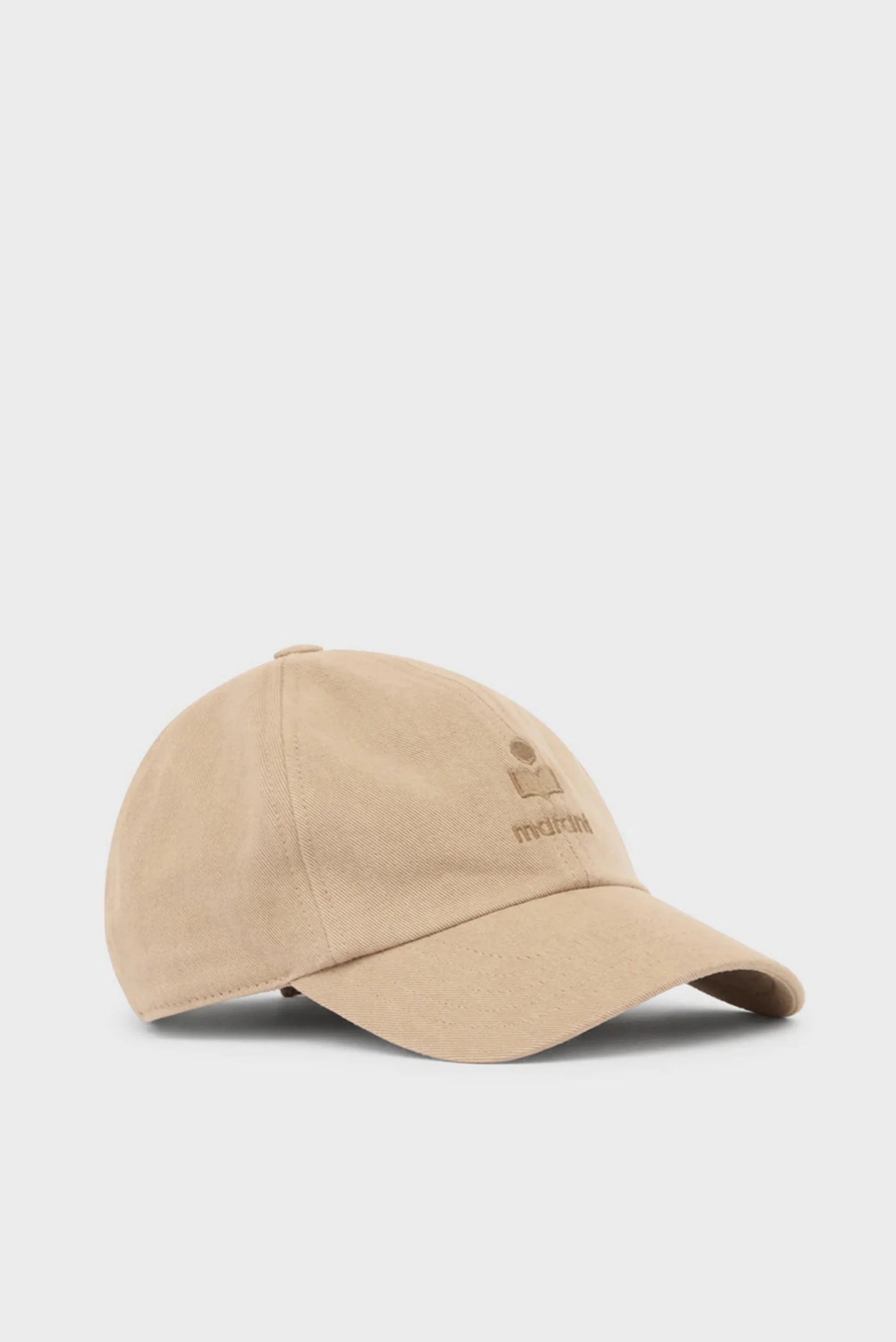 Boné bege Isabel Marant com logo bordado tonal e aba curva