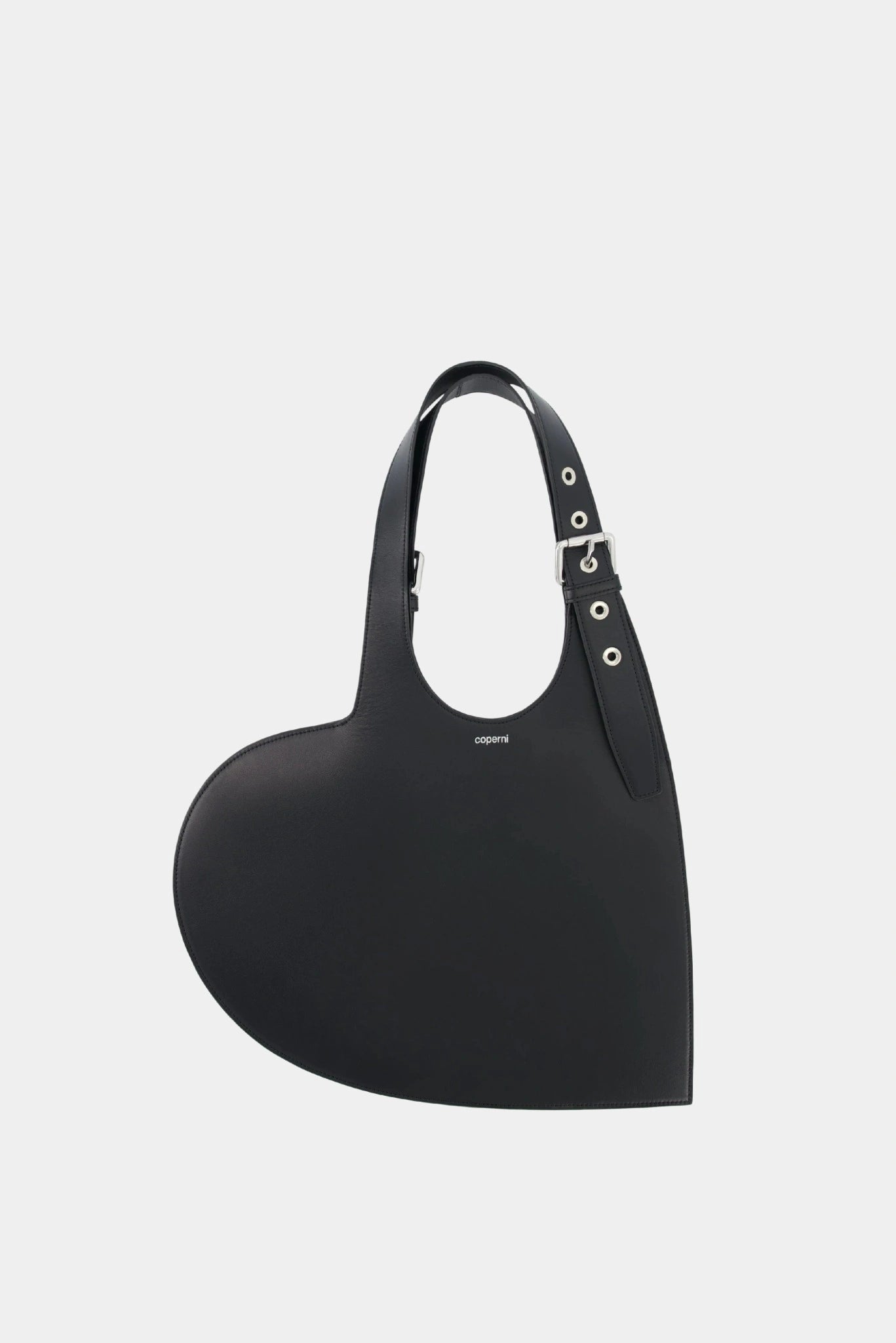 Bolsa tote preta Coperni Heart Mini com design escultural e alça ajustável