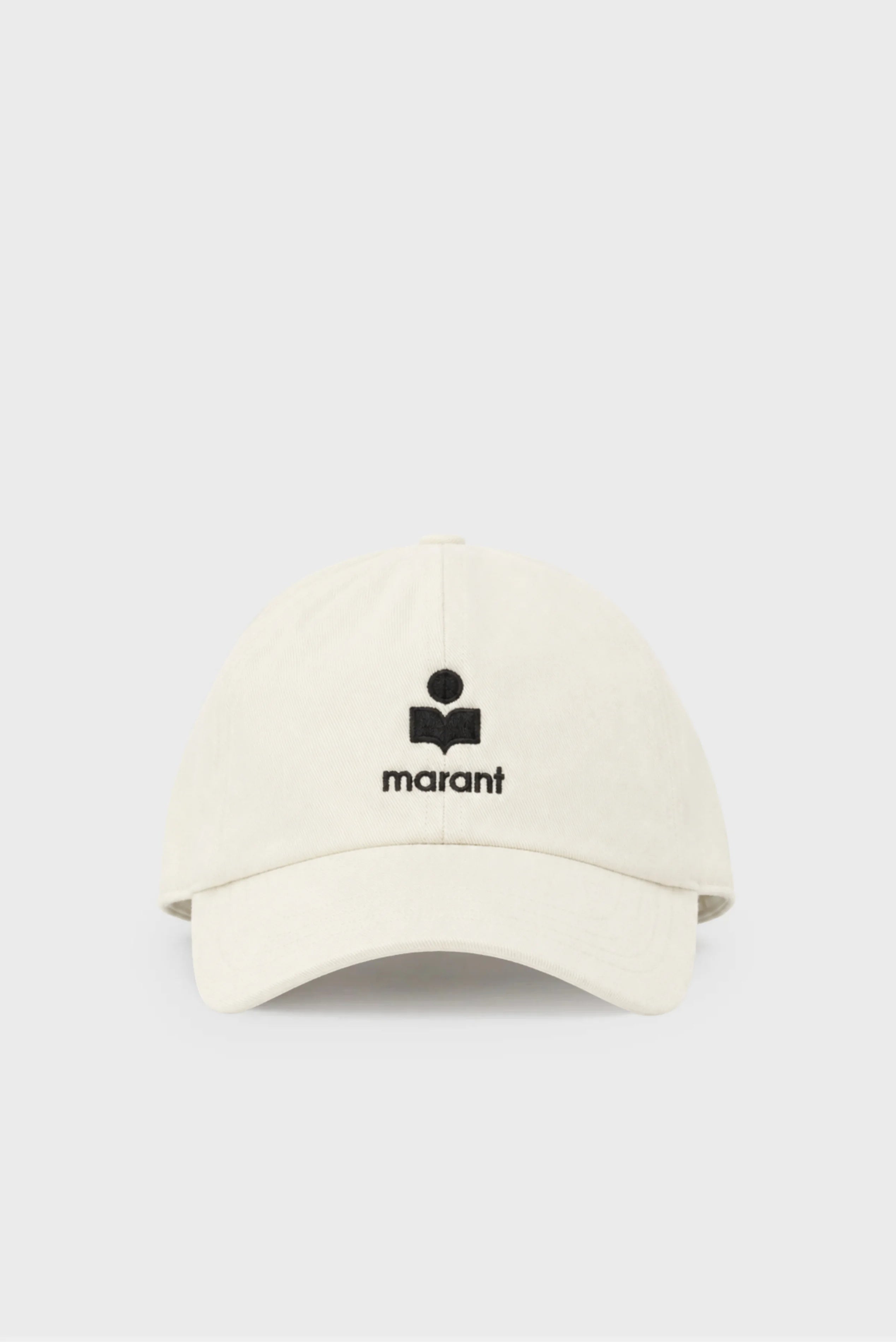 Boné Tomas Isabel Marant off-white com logo bordado preto e aba curva