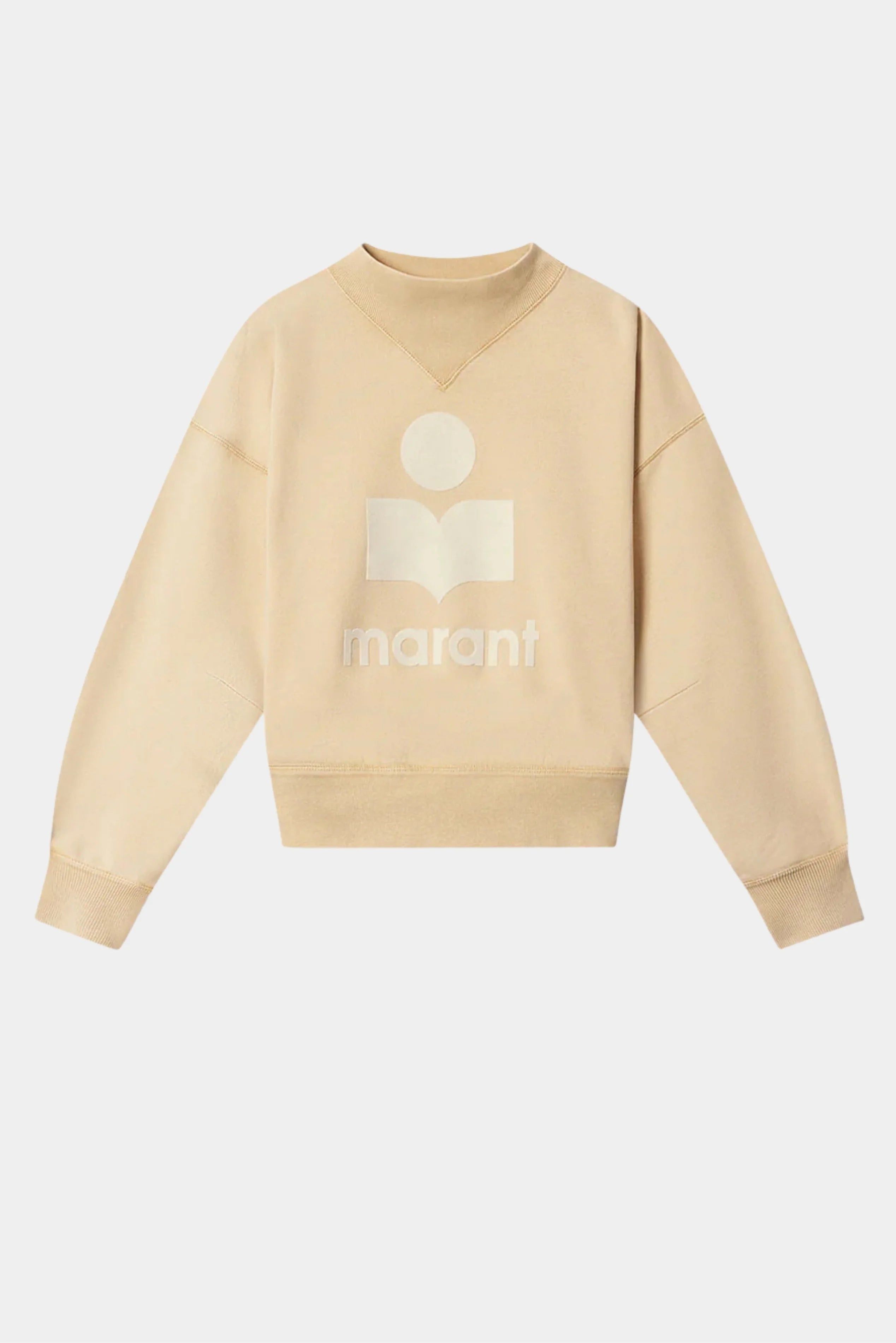 Moletom Moby Isabel Marant bege claro com logo frontal tom sobre tom