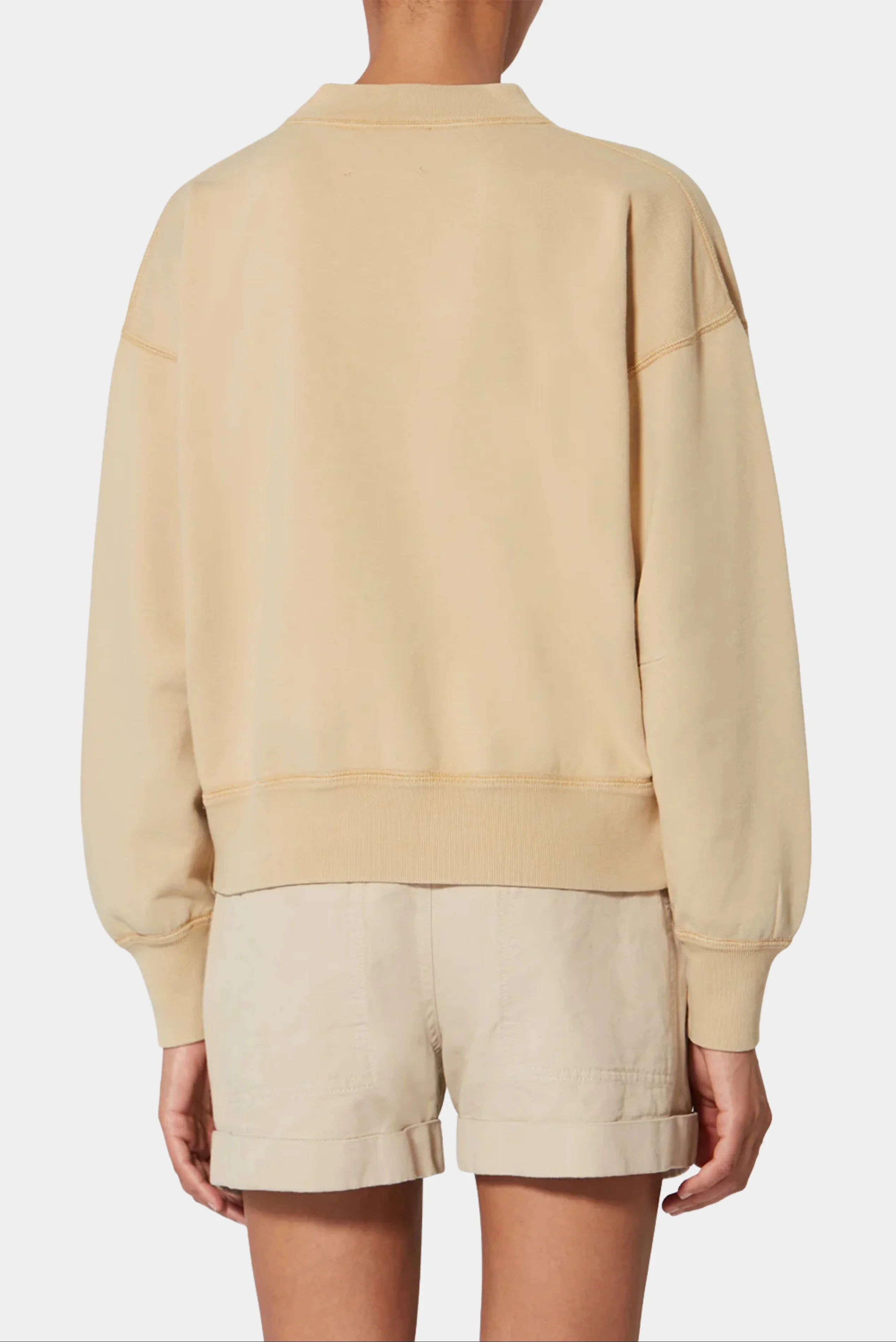 Moletom Moby Isabel Marant bege claro com vista traseira e mangas longas