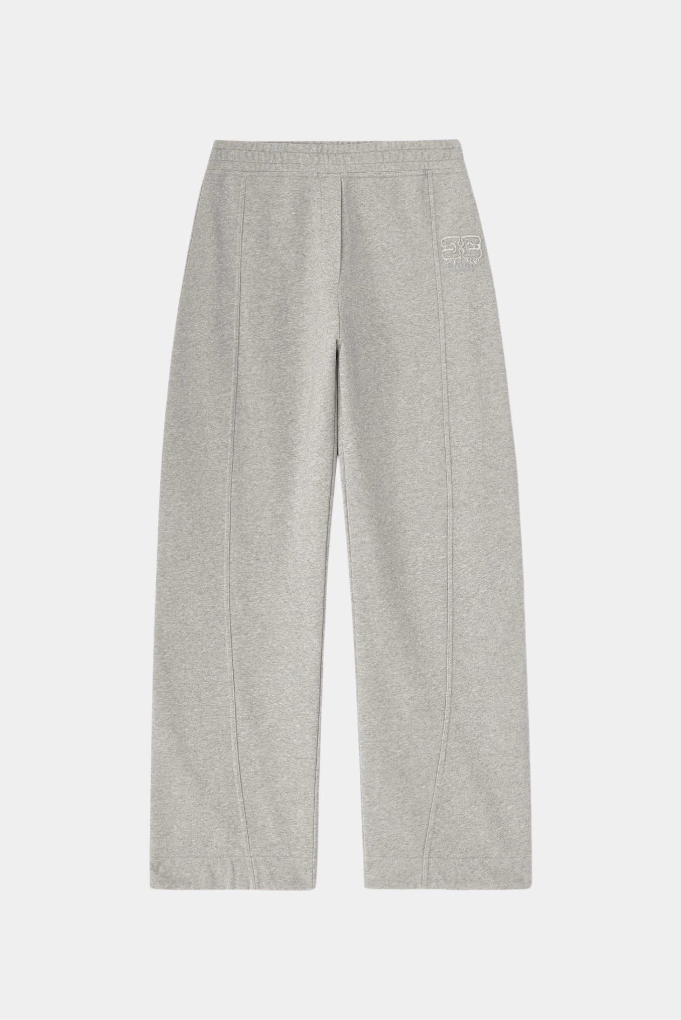 Calça moletom Ganni Isoli cinza mescla com modelagem ampla e cintura elástica