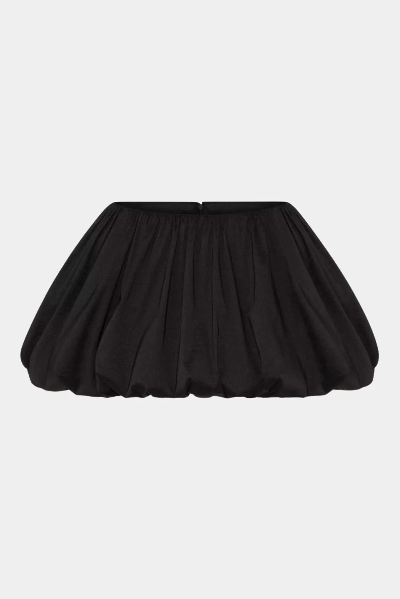 Saia balonê preta Lotus Gaia com cintura alta e modelagem volumosa