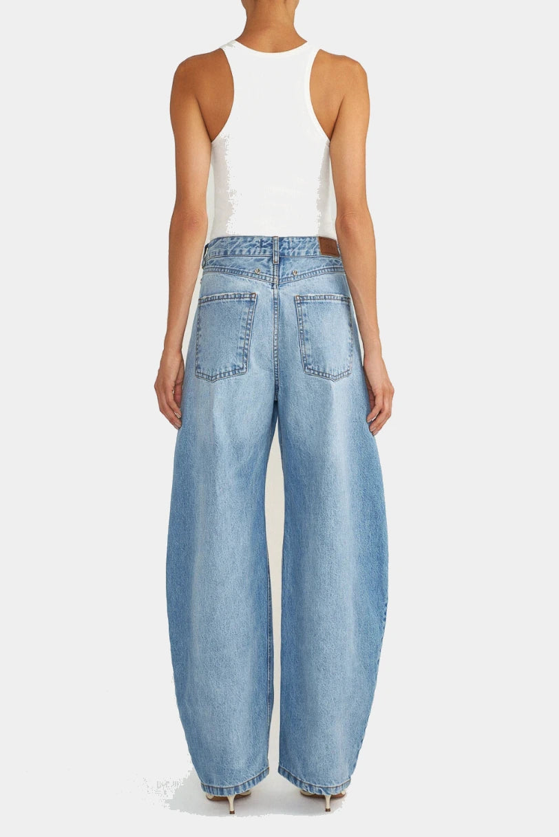 Calça jeans ARC Layer LDnim lavagem média costas com bolsos traseiros