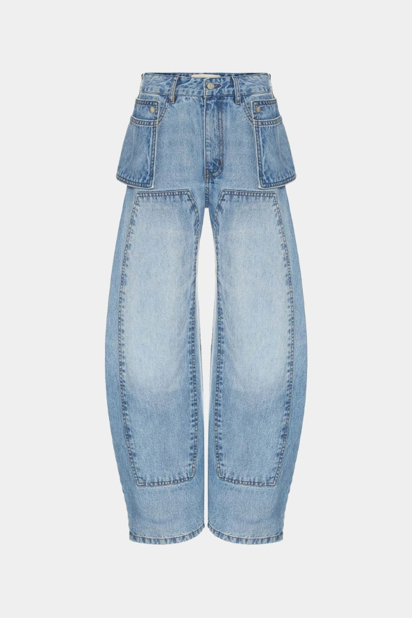 Calça jeans ARC Layer LDnim lavagem média com layering utilitário removível