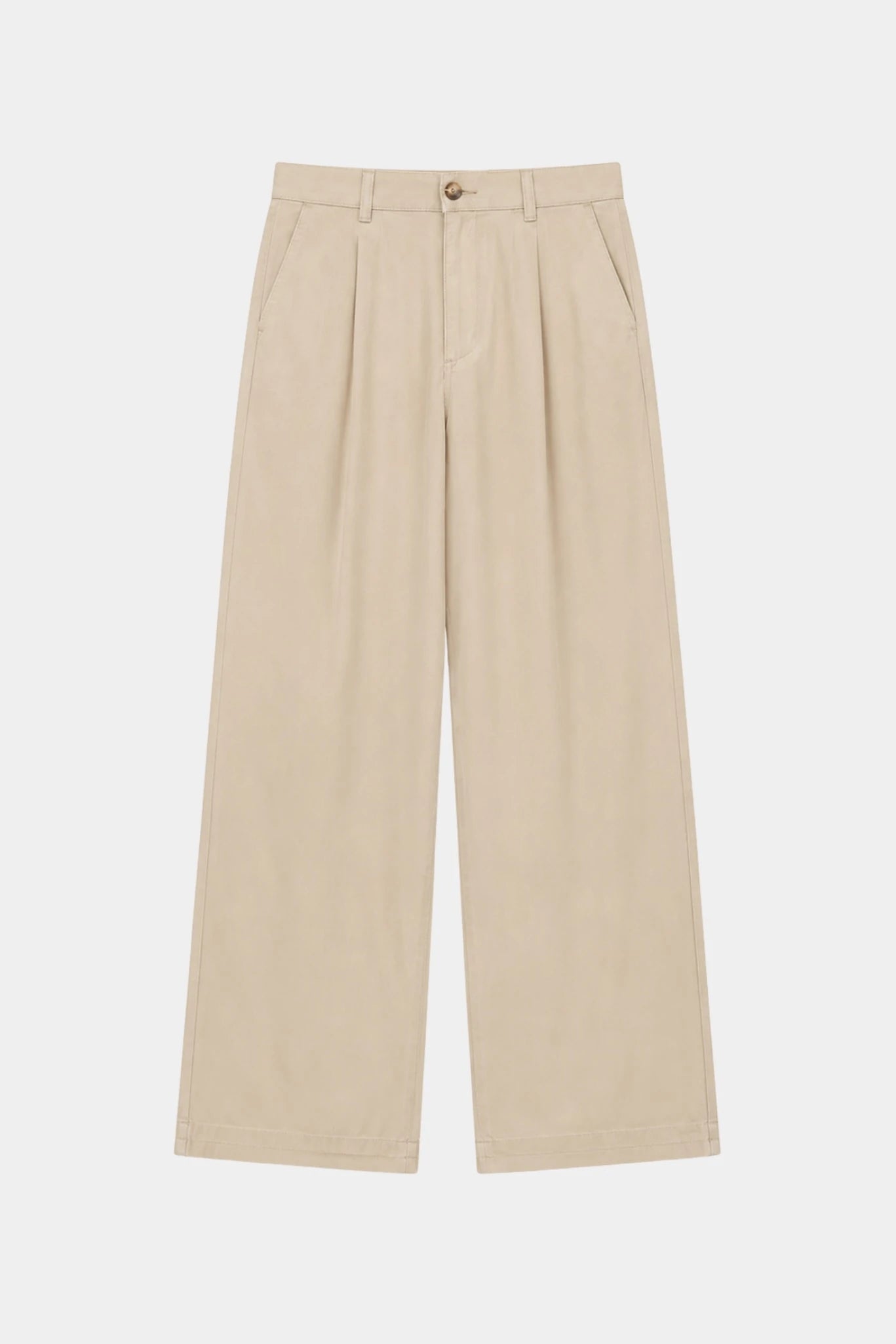 Calça plissada bege com pregas frontais e modelagem ampla Levi's
