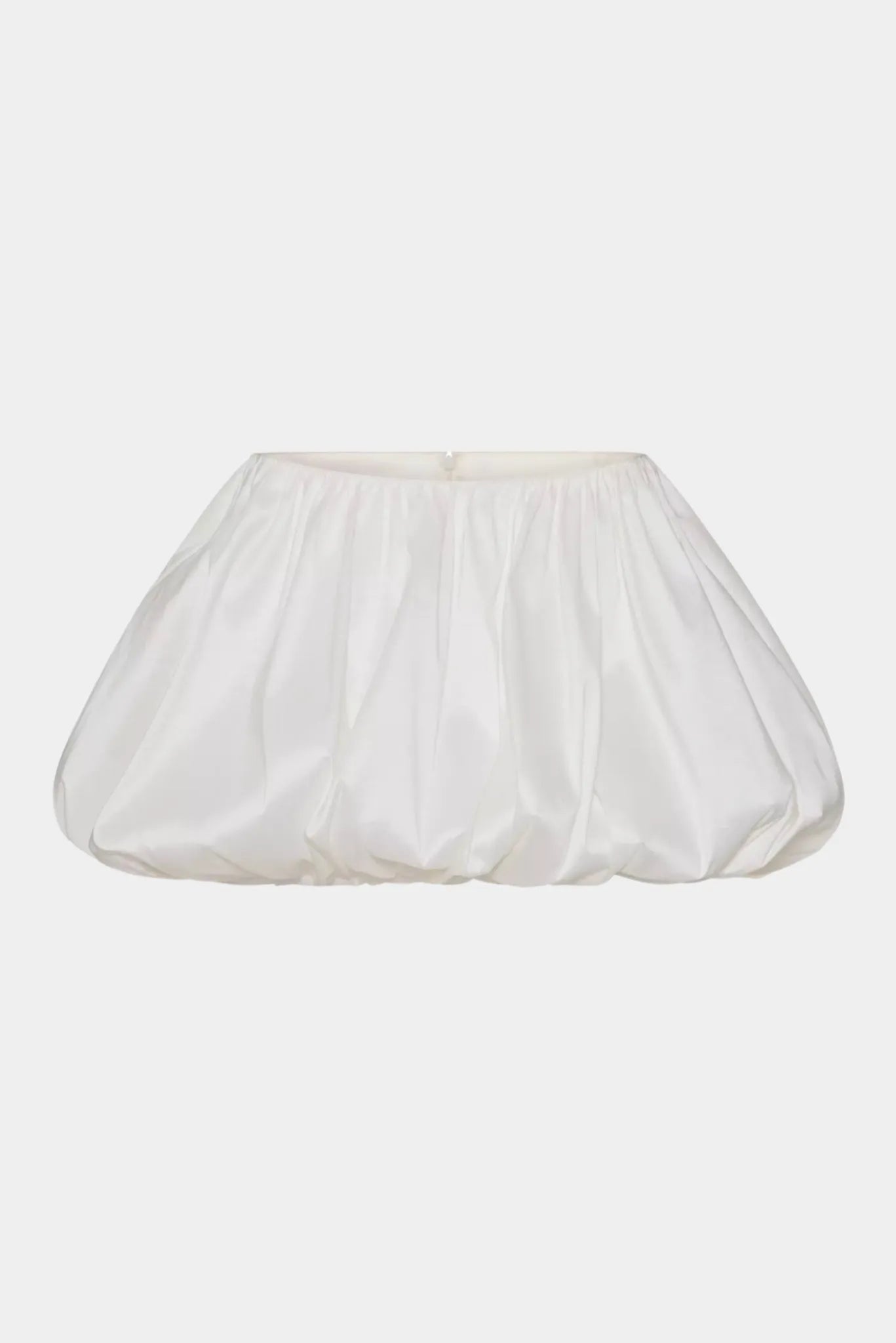 Saia balonê branca Lotus Gaia com cintura alta e modelagem volumosa