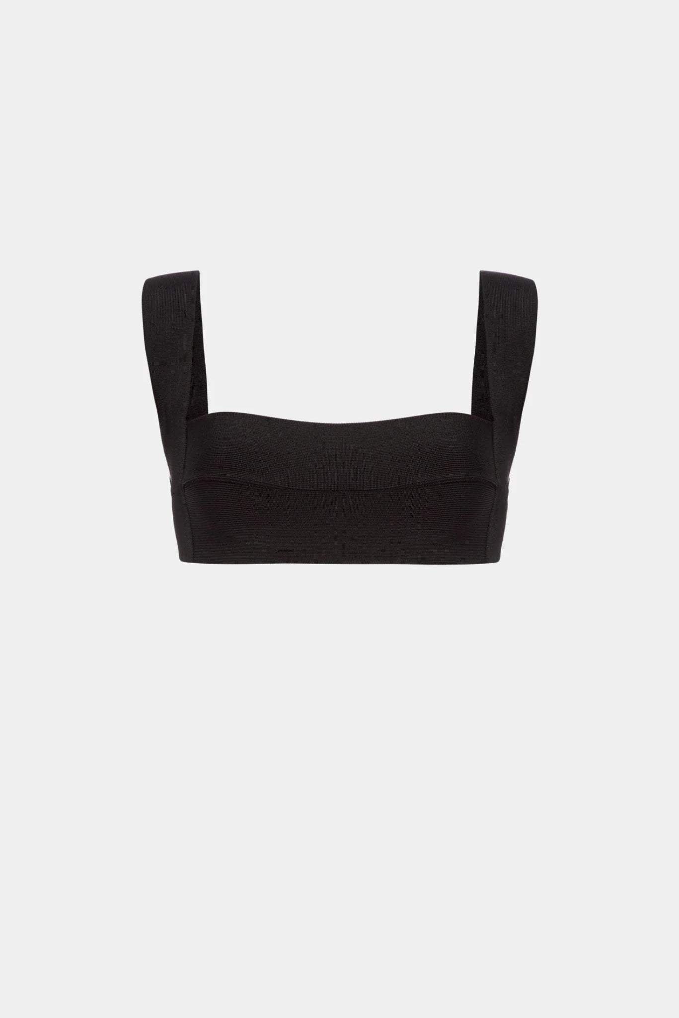Top Haight preto em tricot com alças largas e decote reto