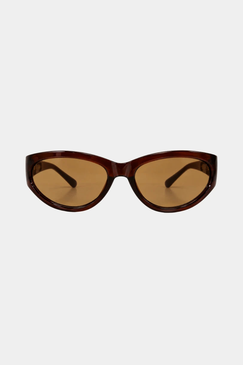 Óculos de Sol Techno MR marrom com lente âmbar, armação de acetato, vista frontal