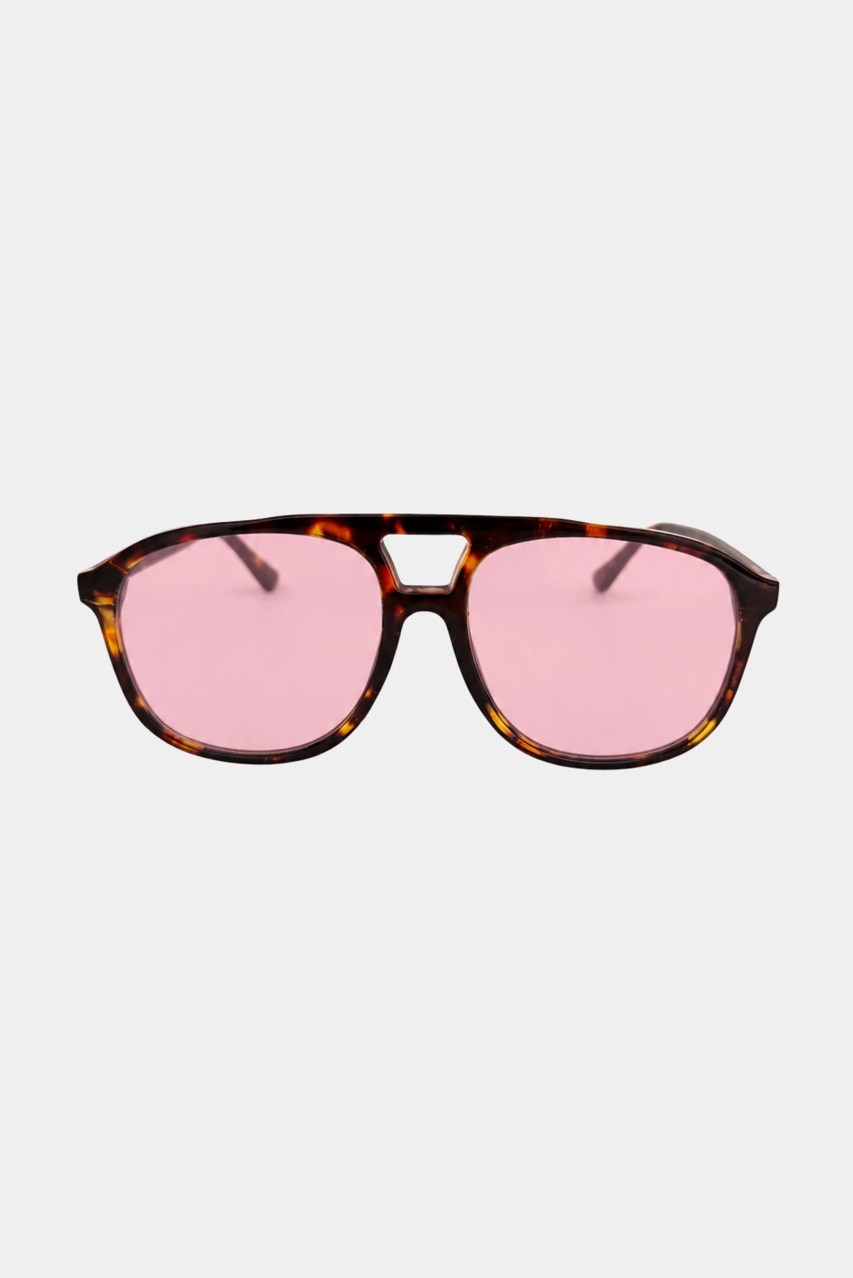 Óculos de sol retangular Cher MR com armação tartaruga e lentes azul-claro, vista frontal