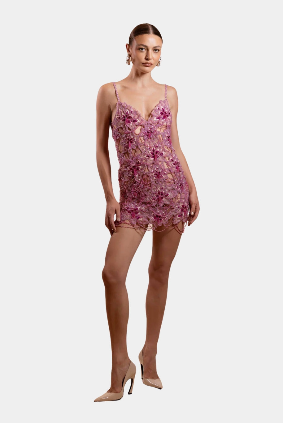 Vestido de Festa Curto Amélia Bordado
