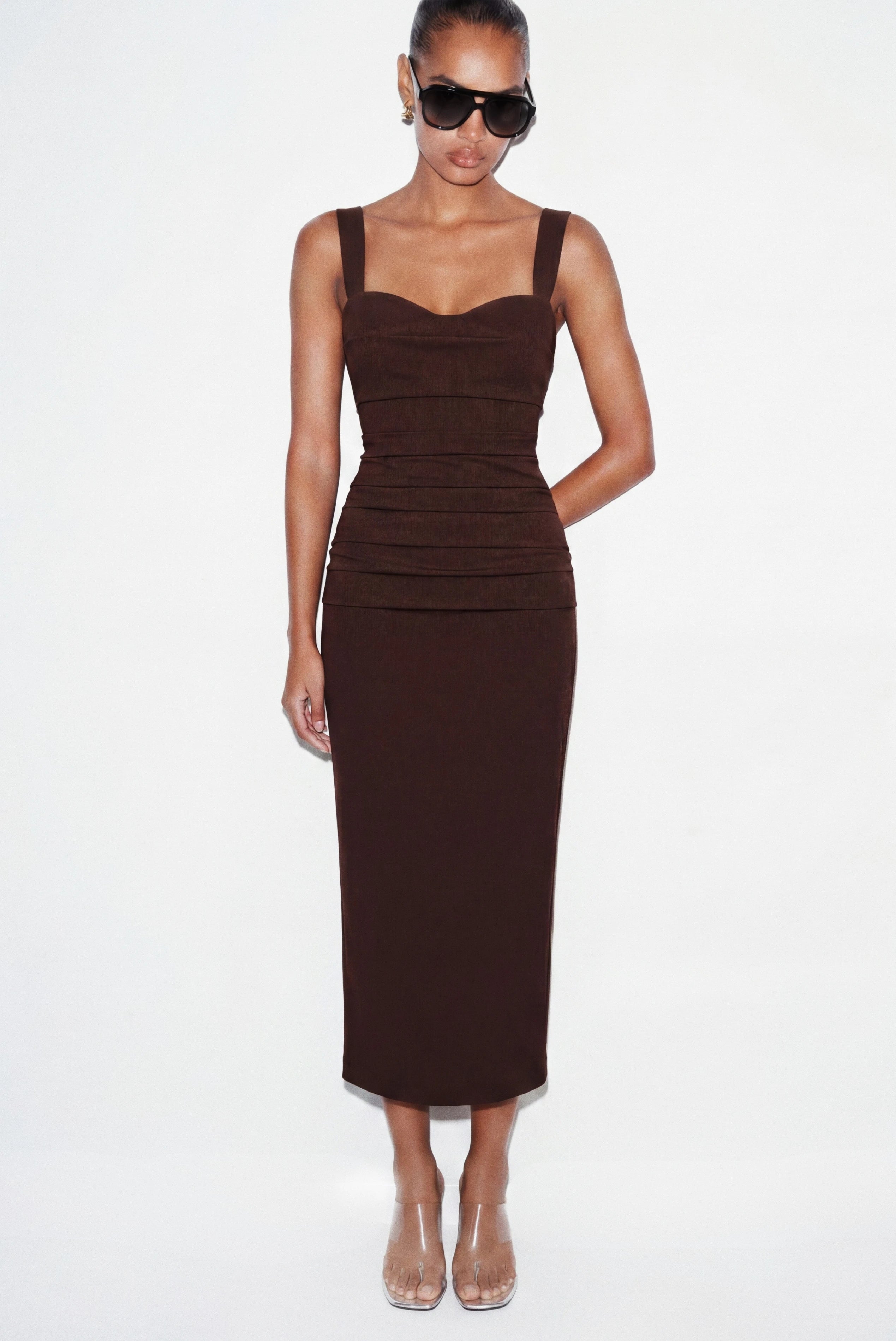 Vestido Midi Drapeado Victoria