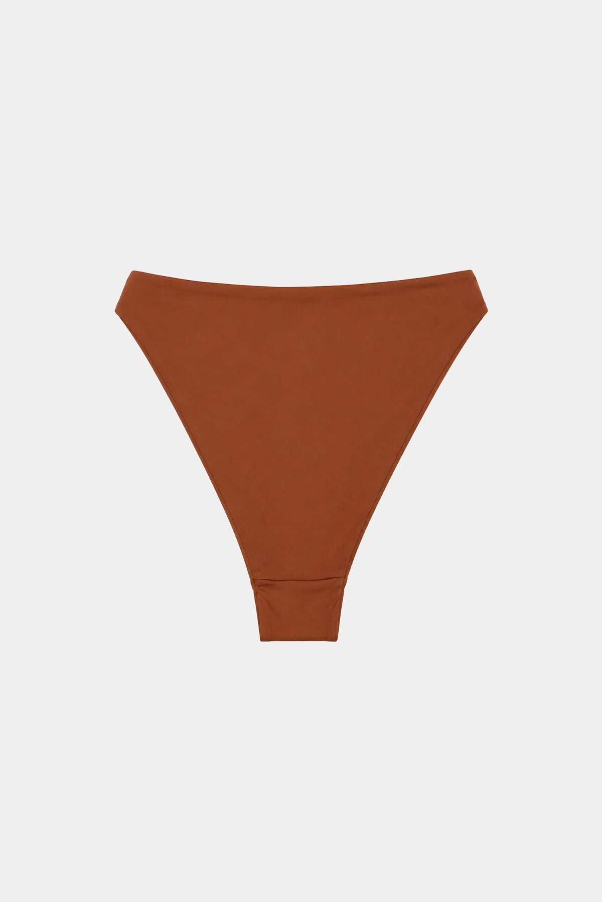 Calcinha de biquíni Hot Pants Liz August terracota vista de costas com cintura alta