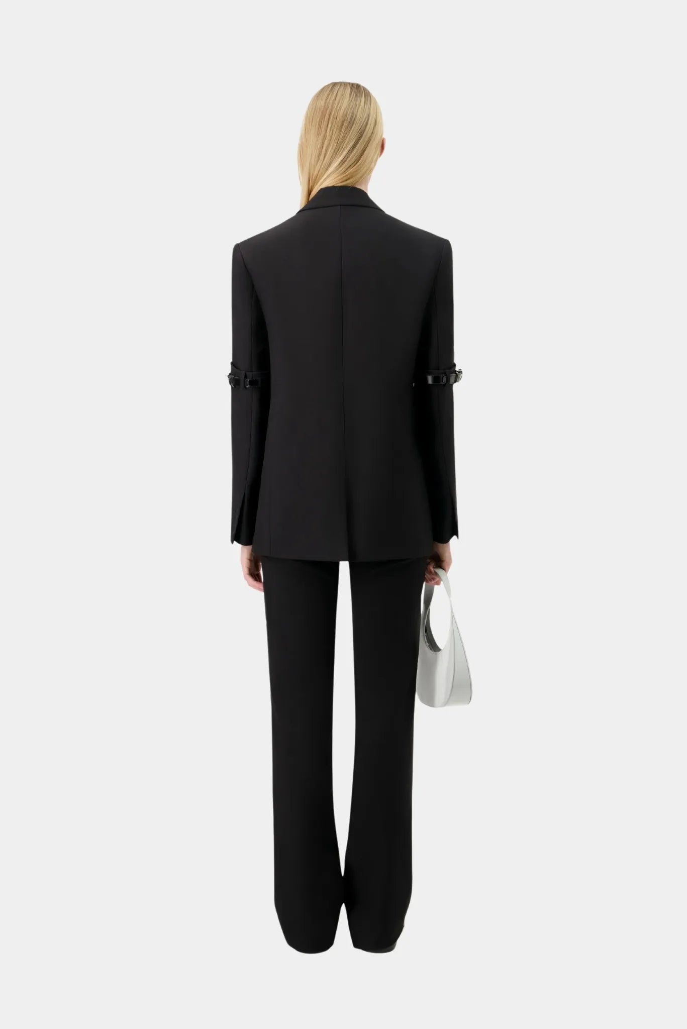 Blazer preto de alfaiataria com caimento reto nas costas Coperni