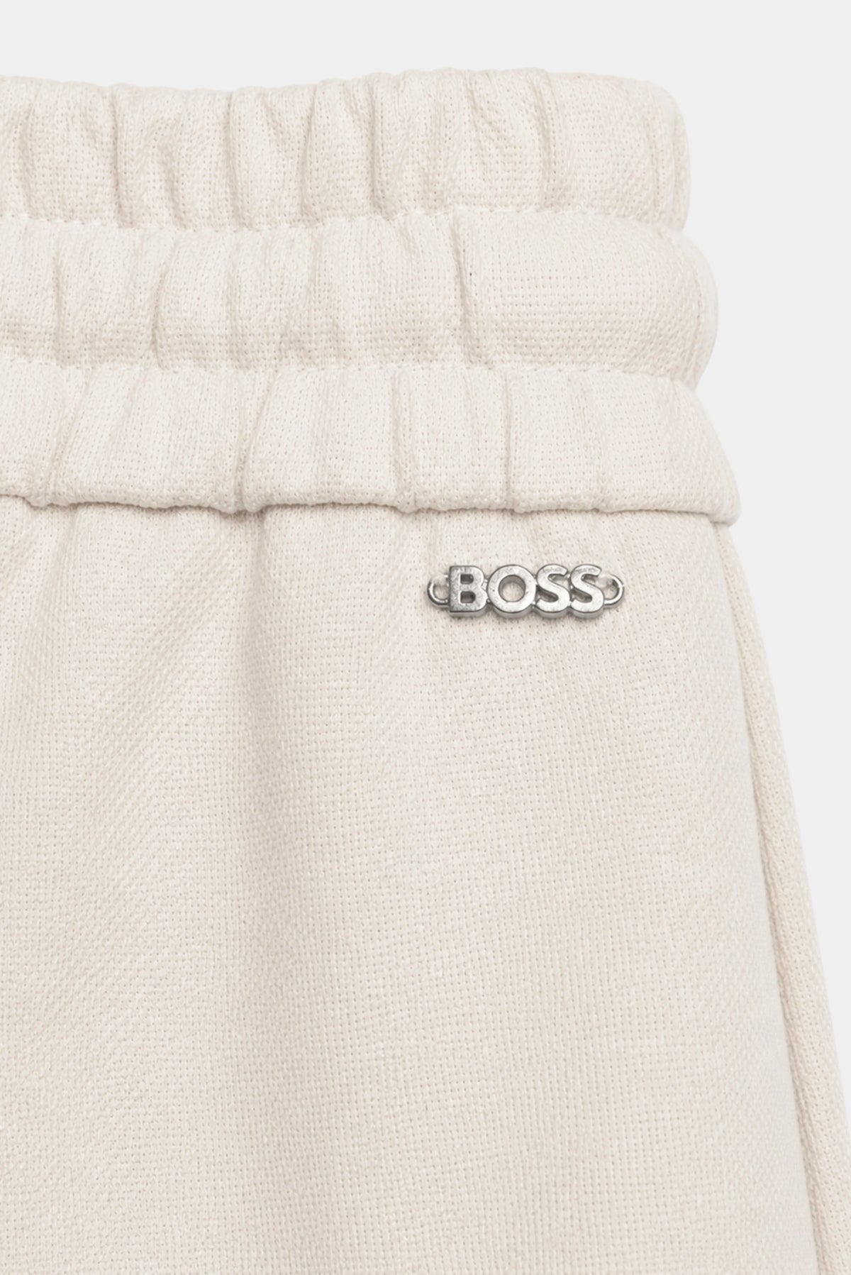 Calça Pantalona Moletom Sarja Hugo Boss na cor off white
