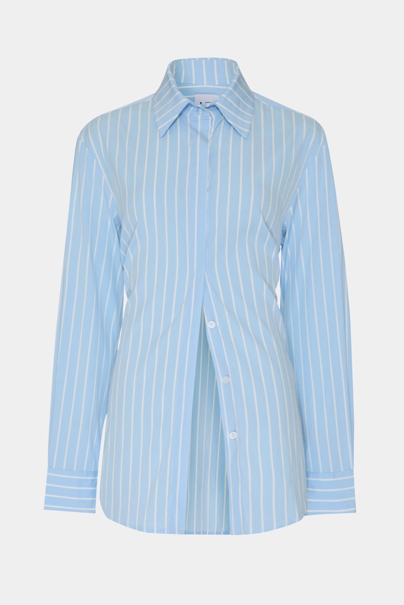 Camisa Listrada em Tricoline Lila