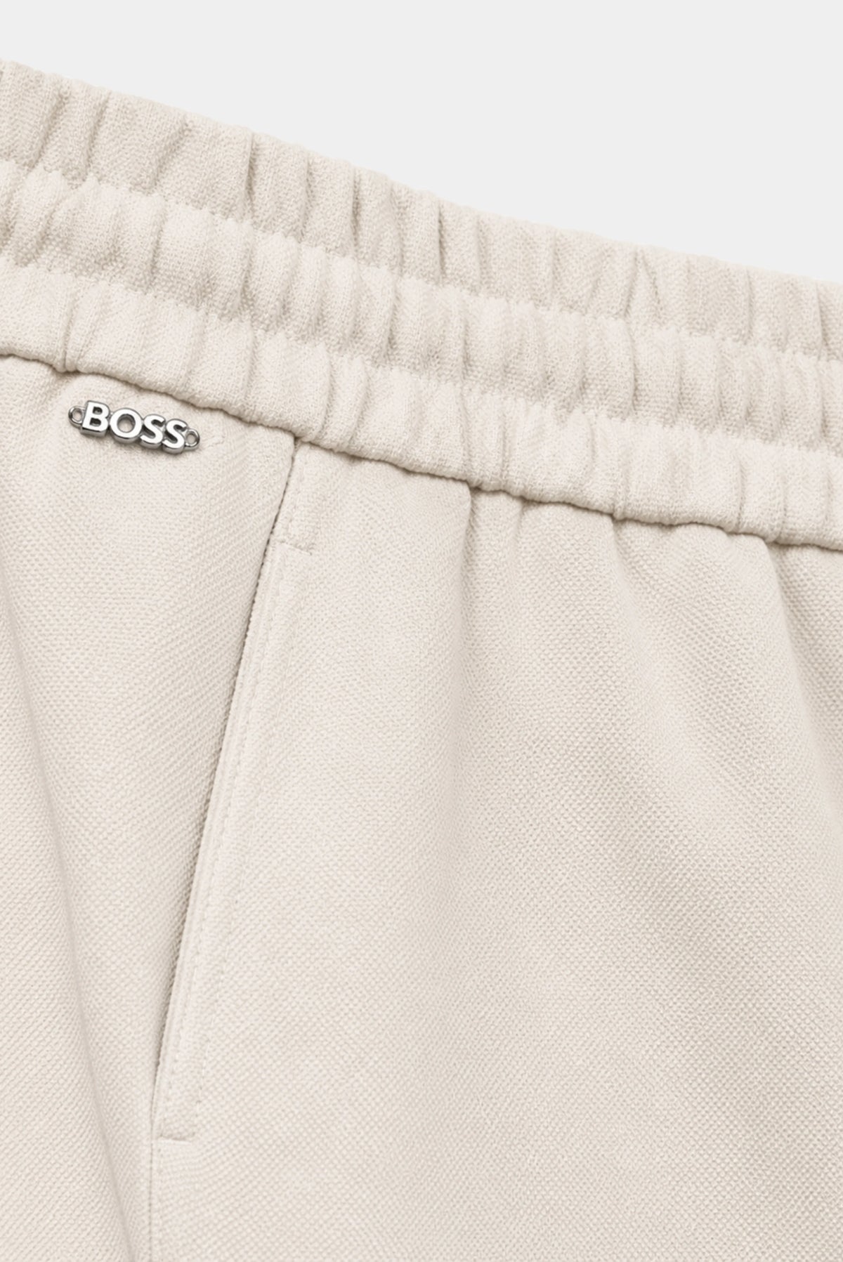 Calça Pantalona Moletom Sarja Hugo Boss na cor off white