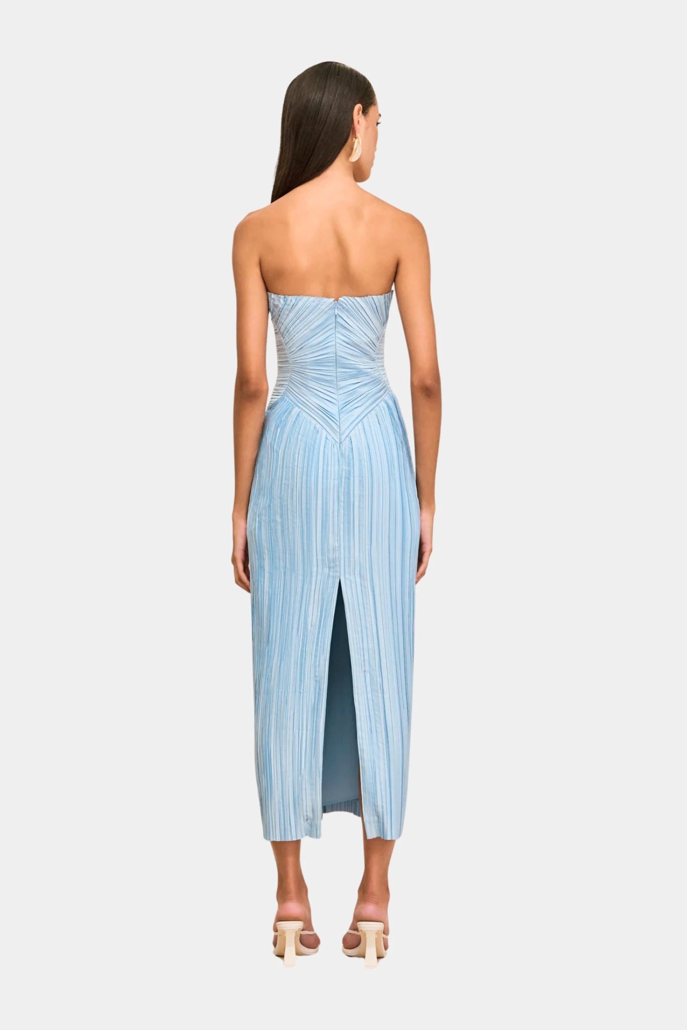Vestido tomara que caia azul claro Cult Gaia com costas retas e fenda posterior