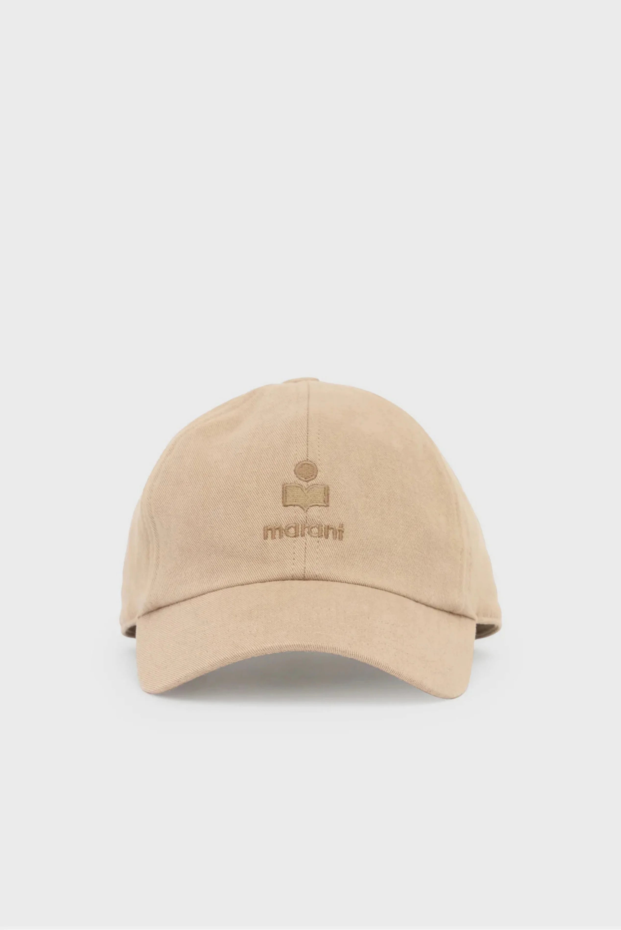 Boné Tomas Isabel Marant bege com logo bordado tonal e aba curva