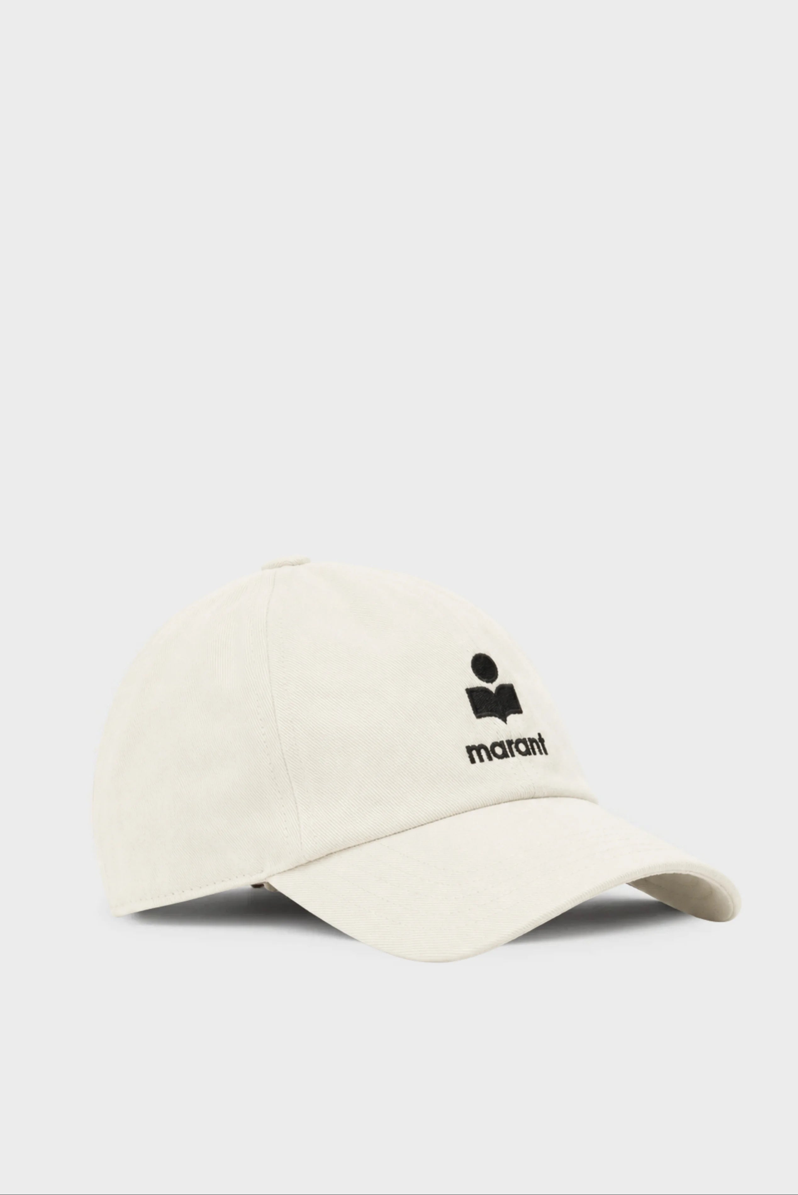 Boné off-white Isabel Marant com logo preto bordado e aba curva