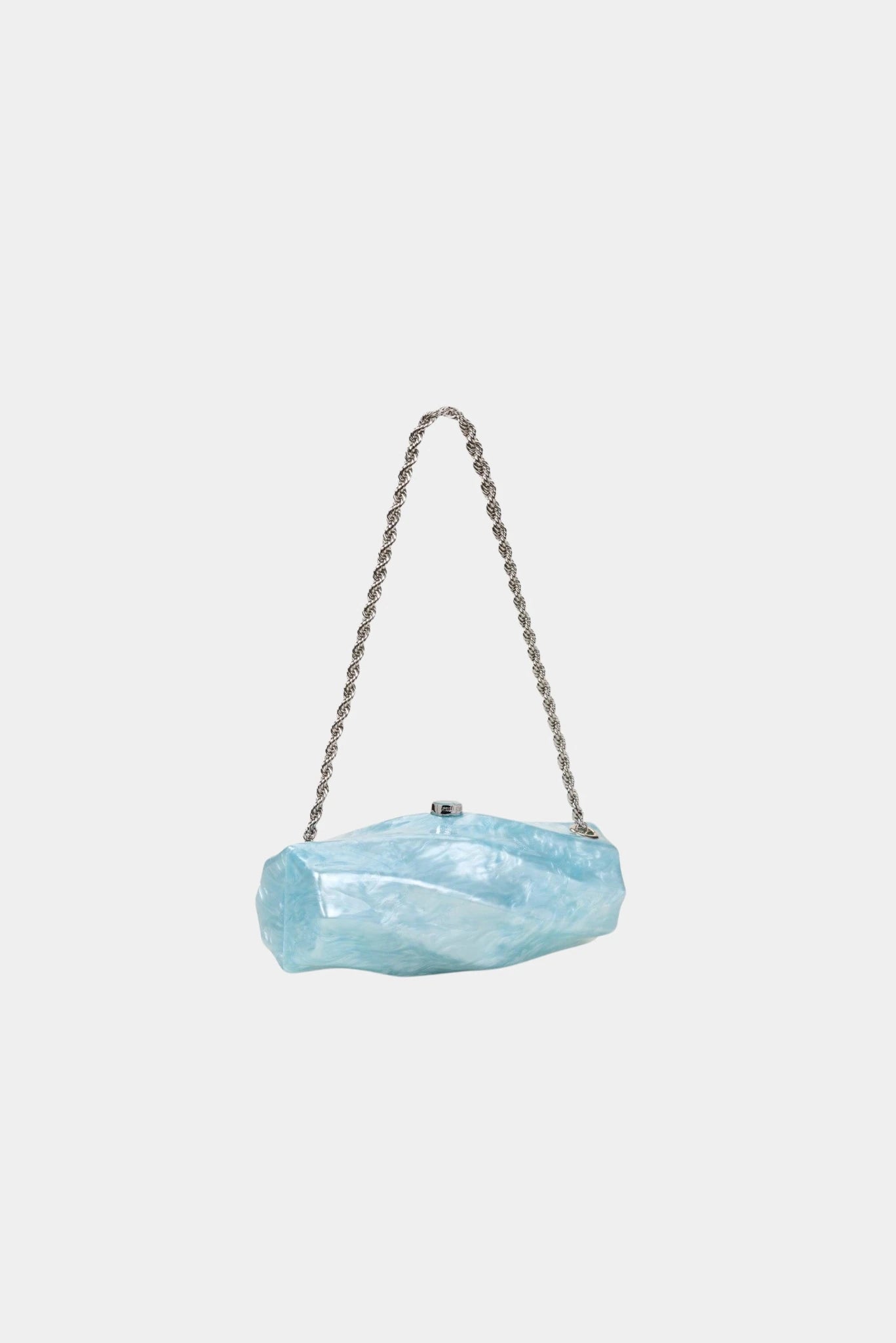 Bolsa de ombro azul marmorizada Cult Gaia com design orgânico estruturado