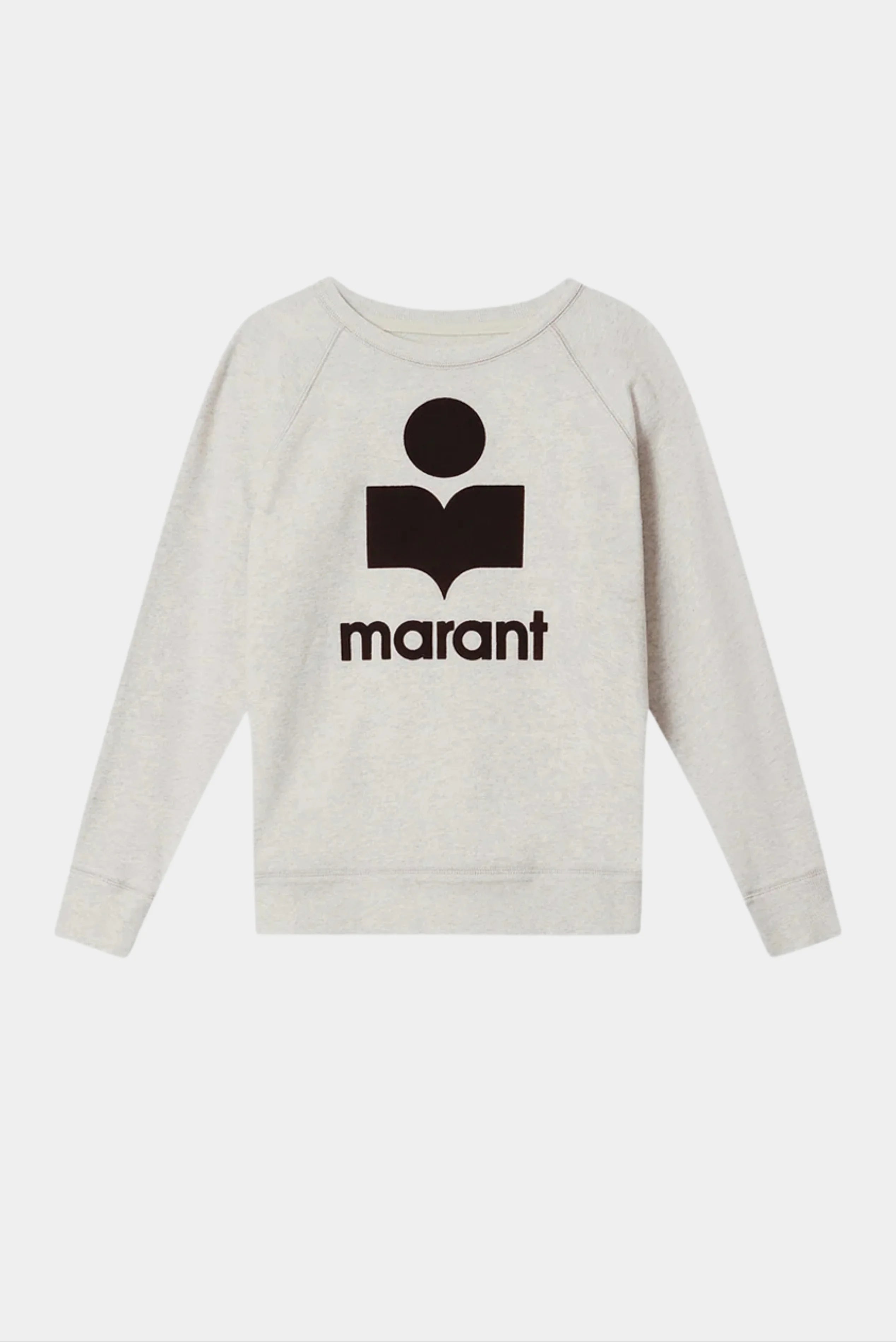 Moletom Moby Isabel Marant mescla claro com logo marrom frontal