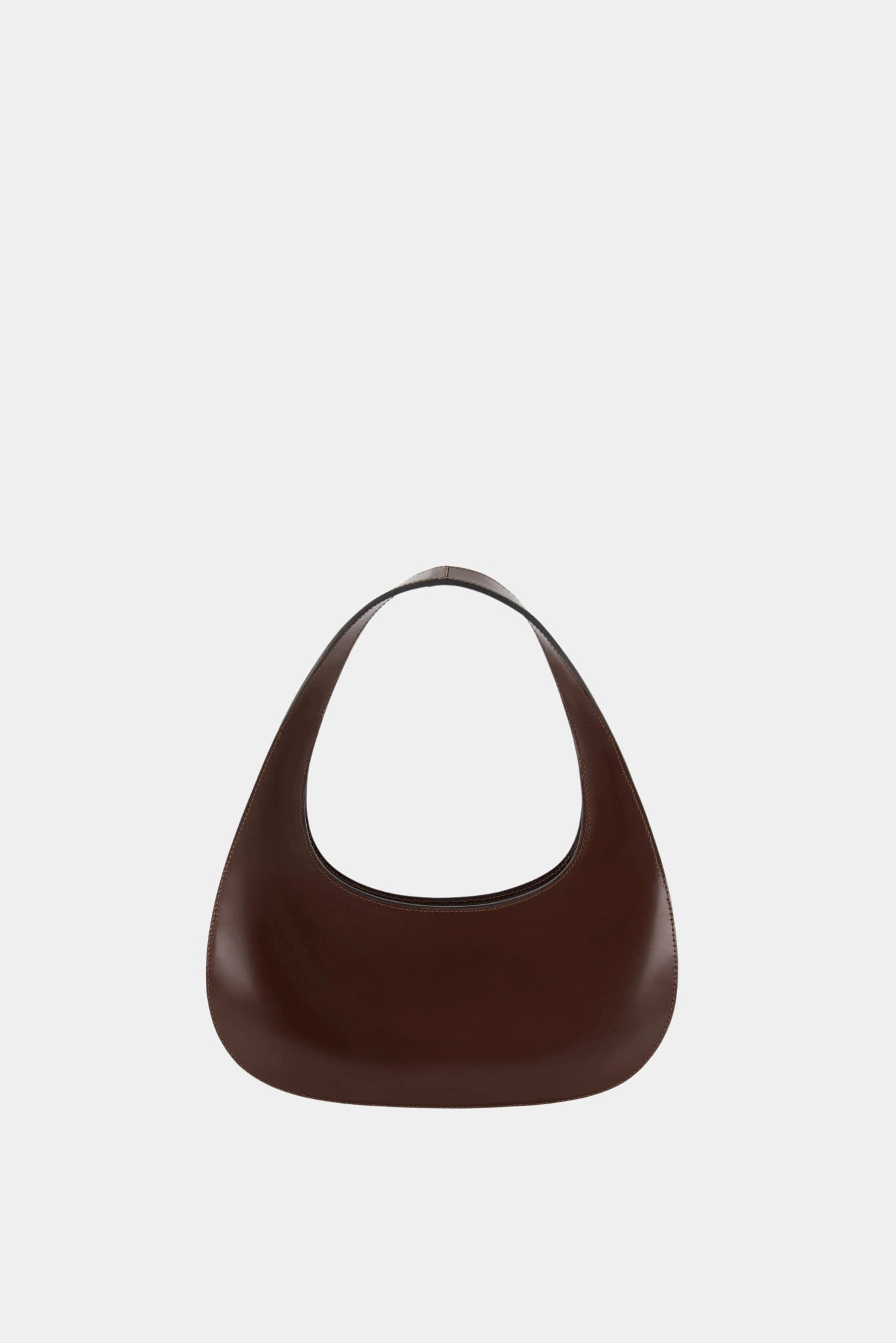 Bolsa marrom Coperni Slim Swipe com silhueta arredondada e acabamento brilhante
