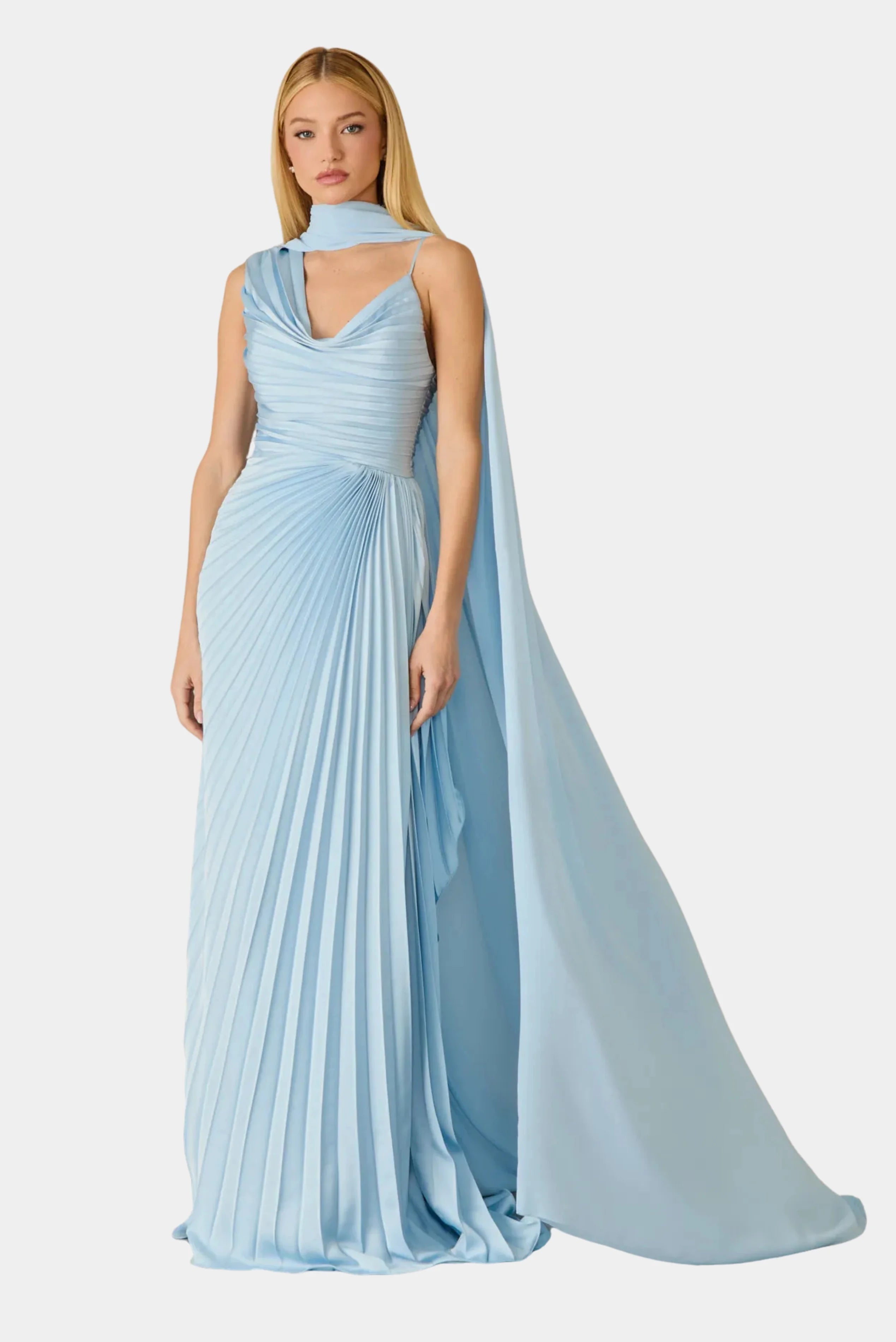 Vestido Longo Cecilia Plissado