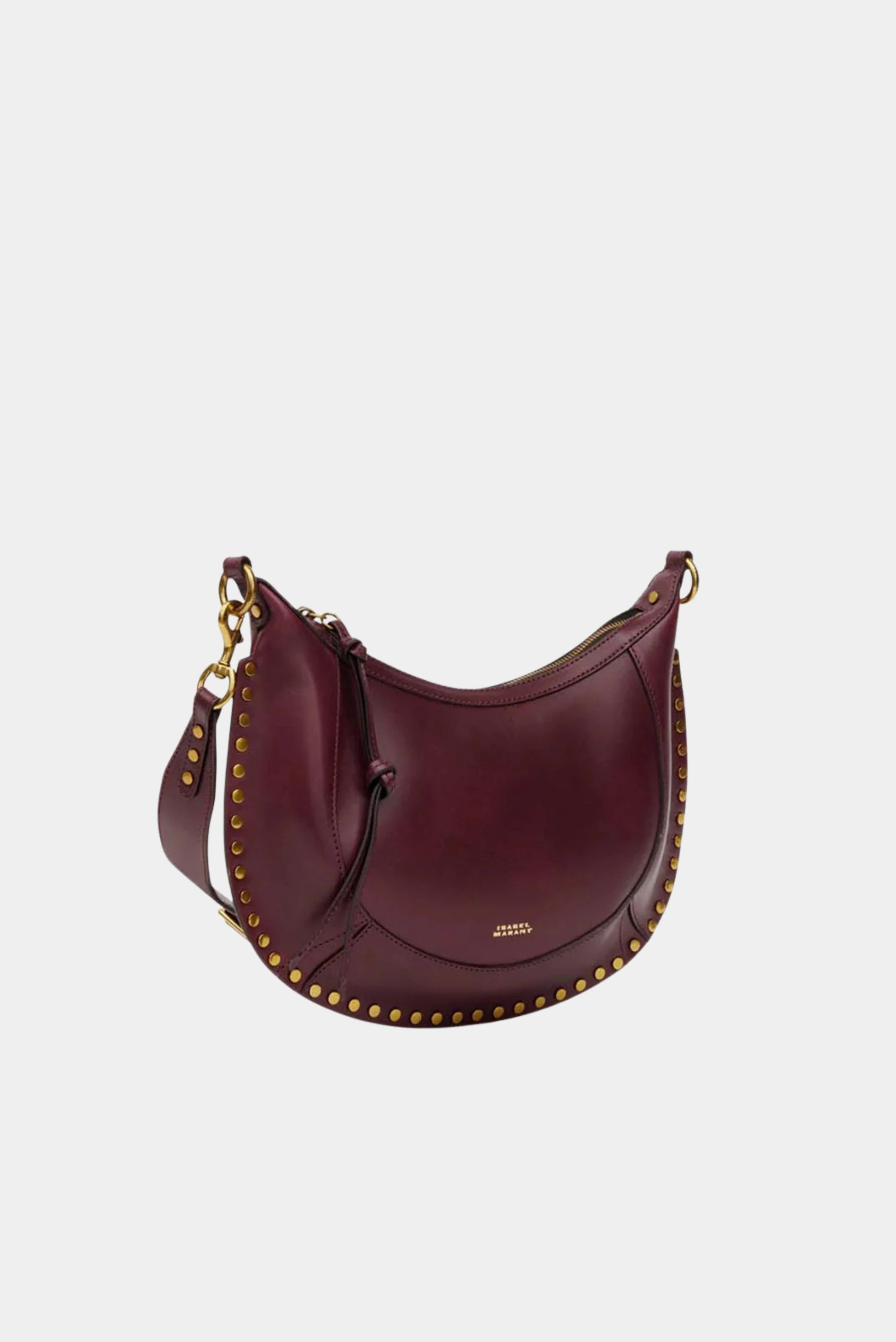Bolsa Isabel Marant Naoko em couro bordô com fechamento por zíper