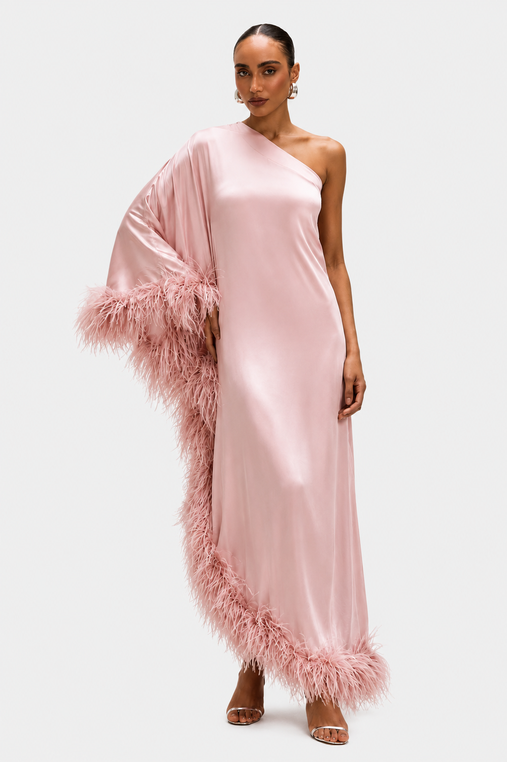 Vestido de Festa Longo Plumas