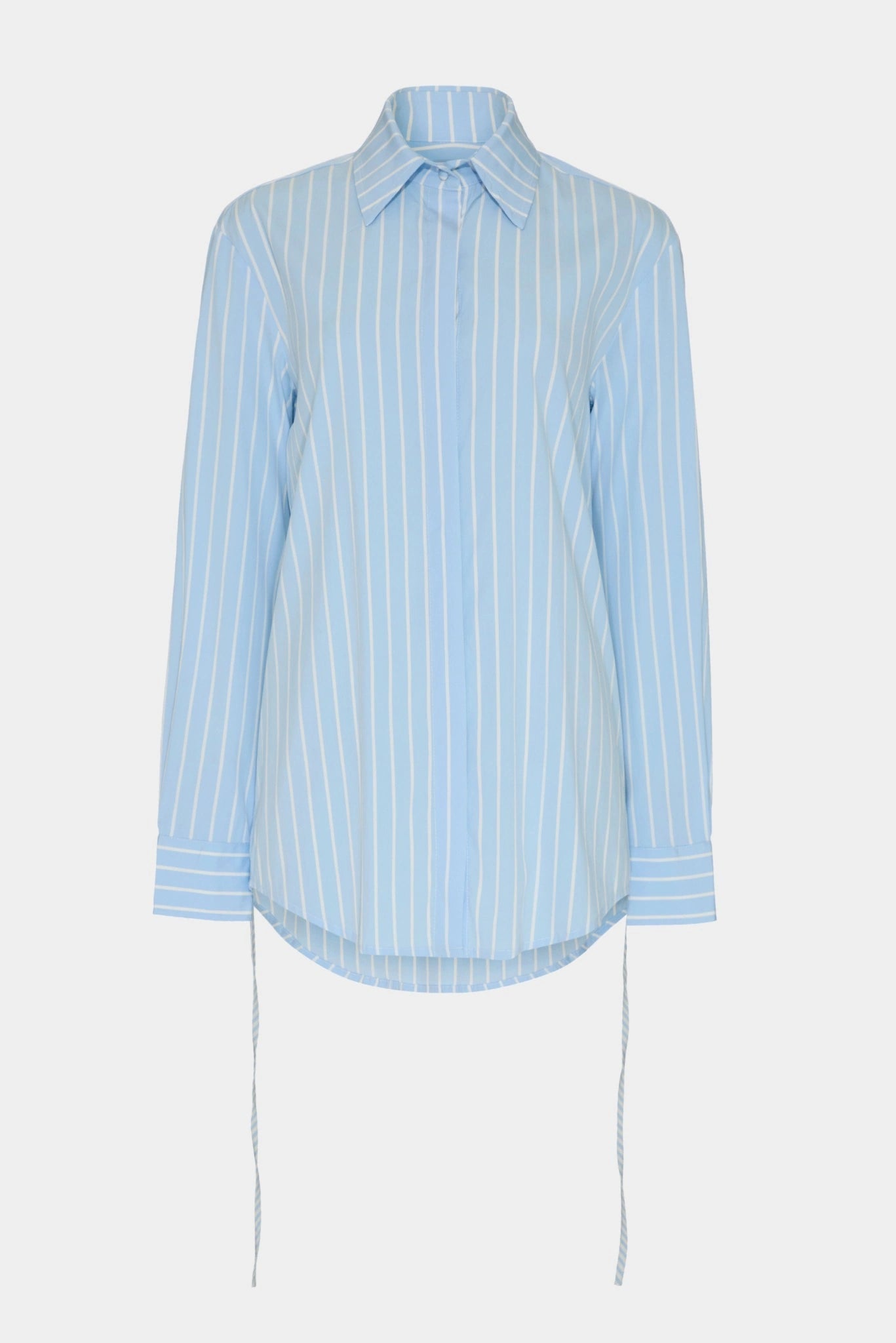 Camisa Listrada em Tricoline Lila