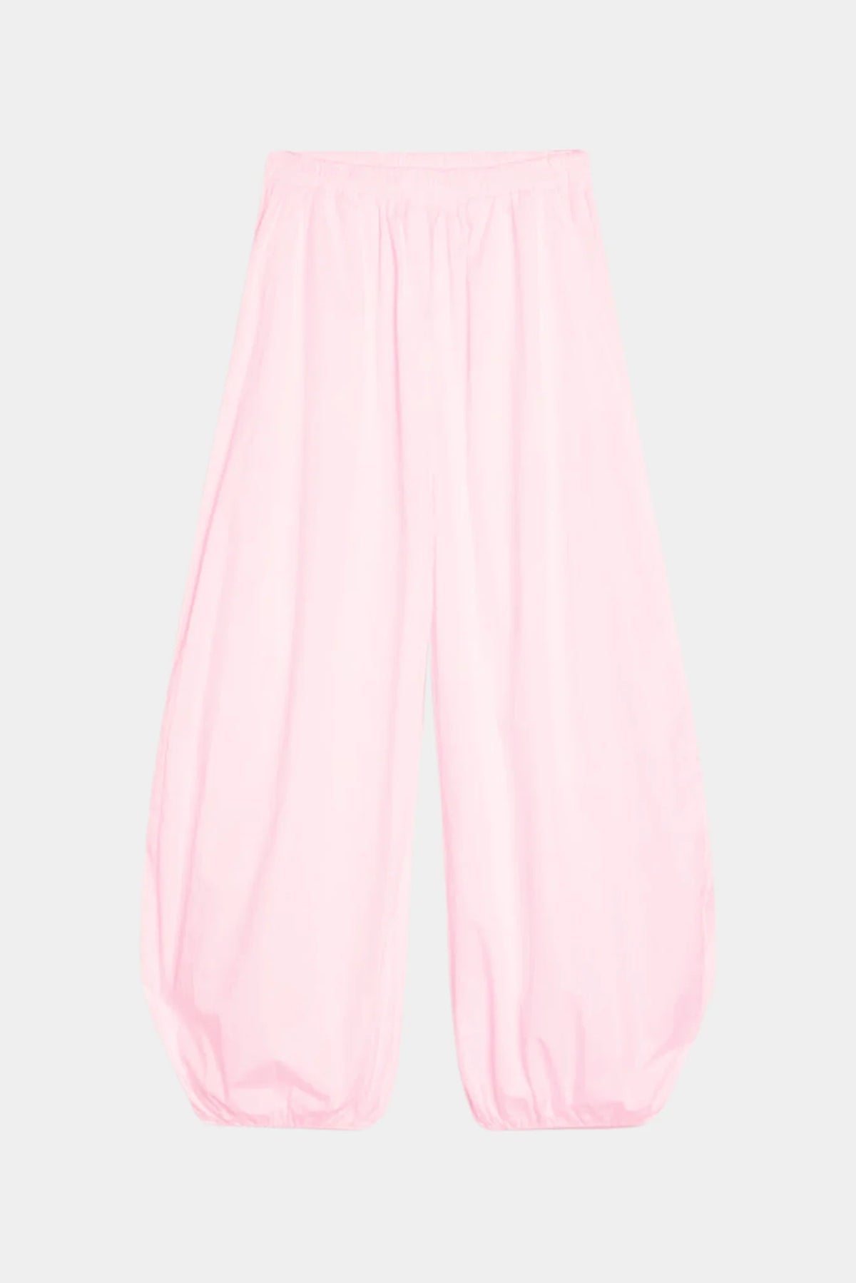 Calça bloomer rosa bebê em tricoline com cintura elástica e barra ajustada