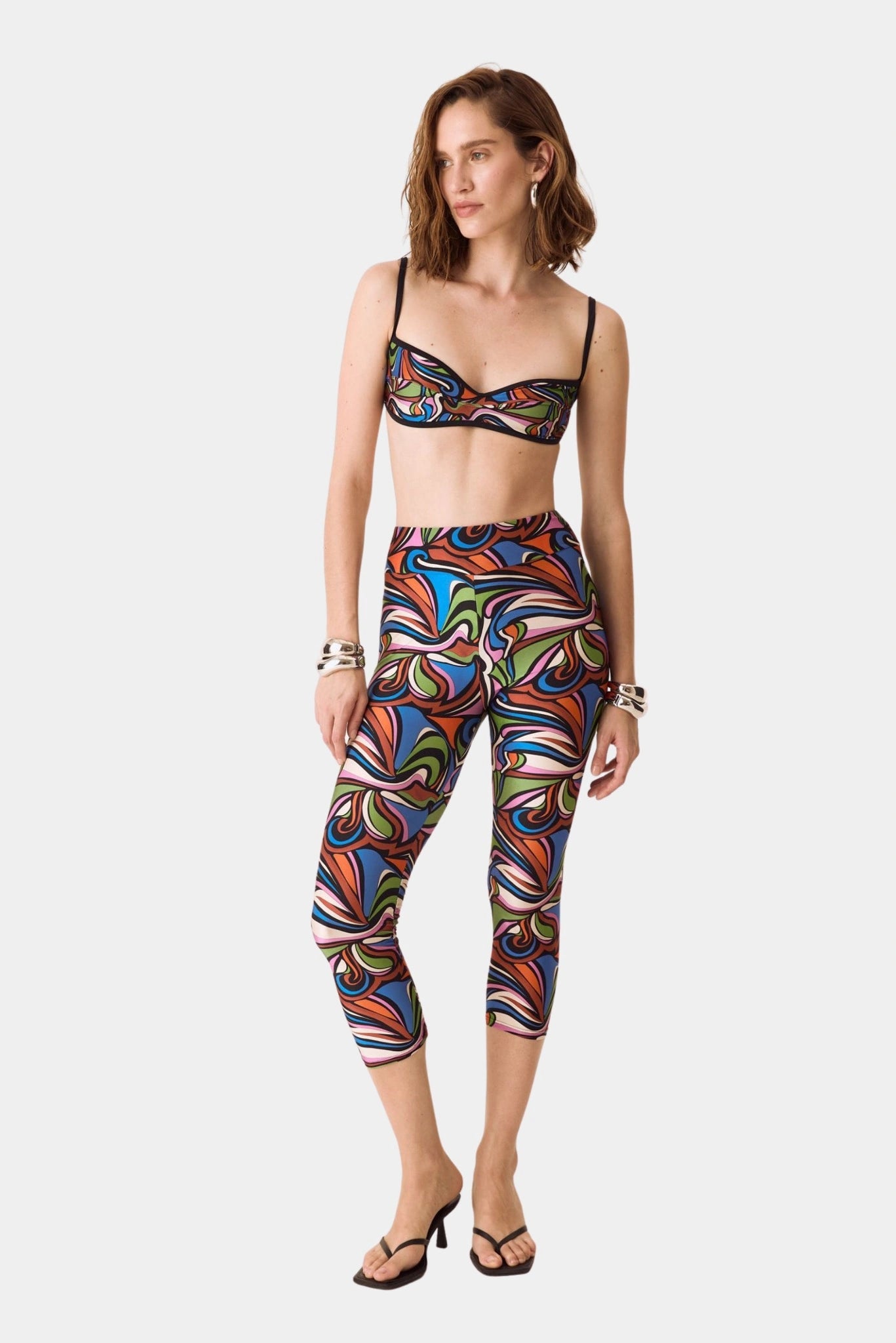 Legging Mel estampa pop com modelagem ajustada e cintura alta mel august