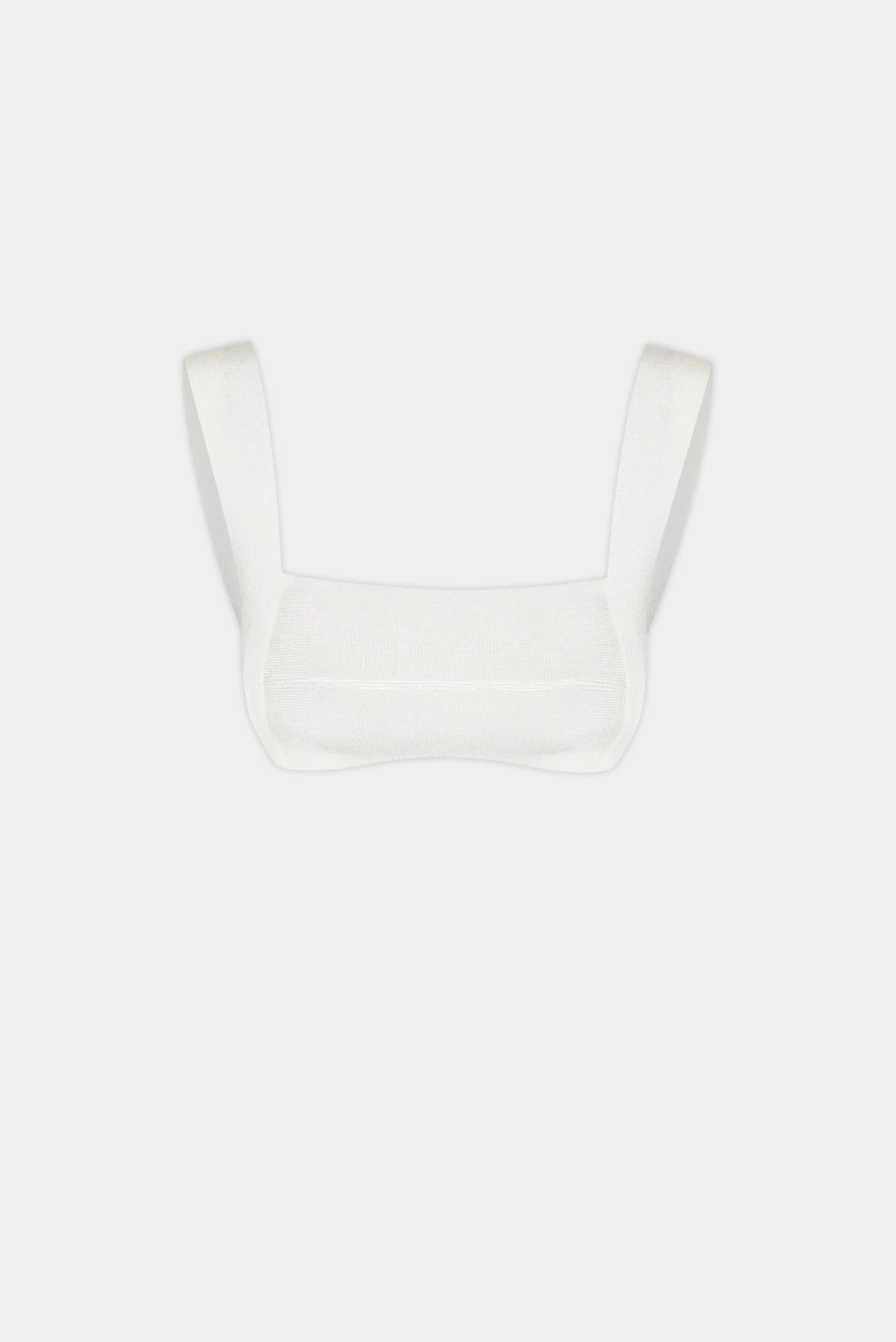 Top Haight branco em tricot com alças largas e decote reto